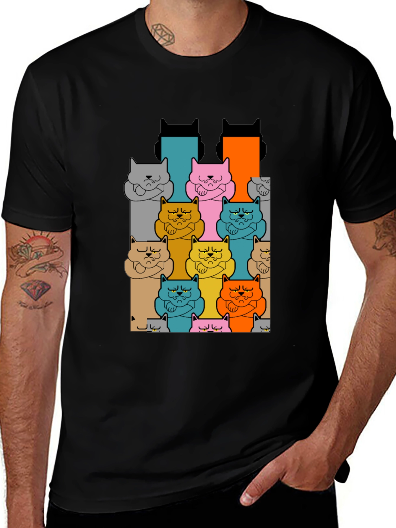 Variant 14 of Grumpy Cats Graphic T-Shirt - Soft Cotton Blend