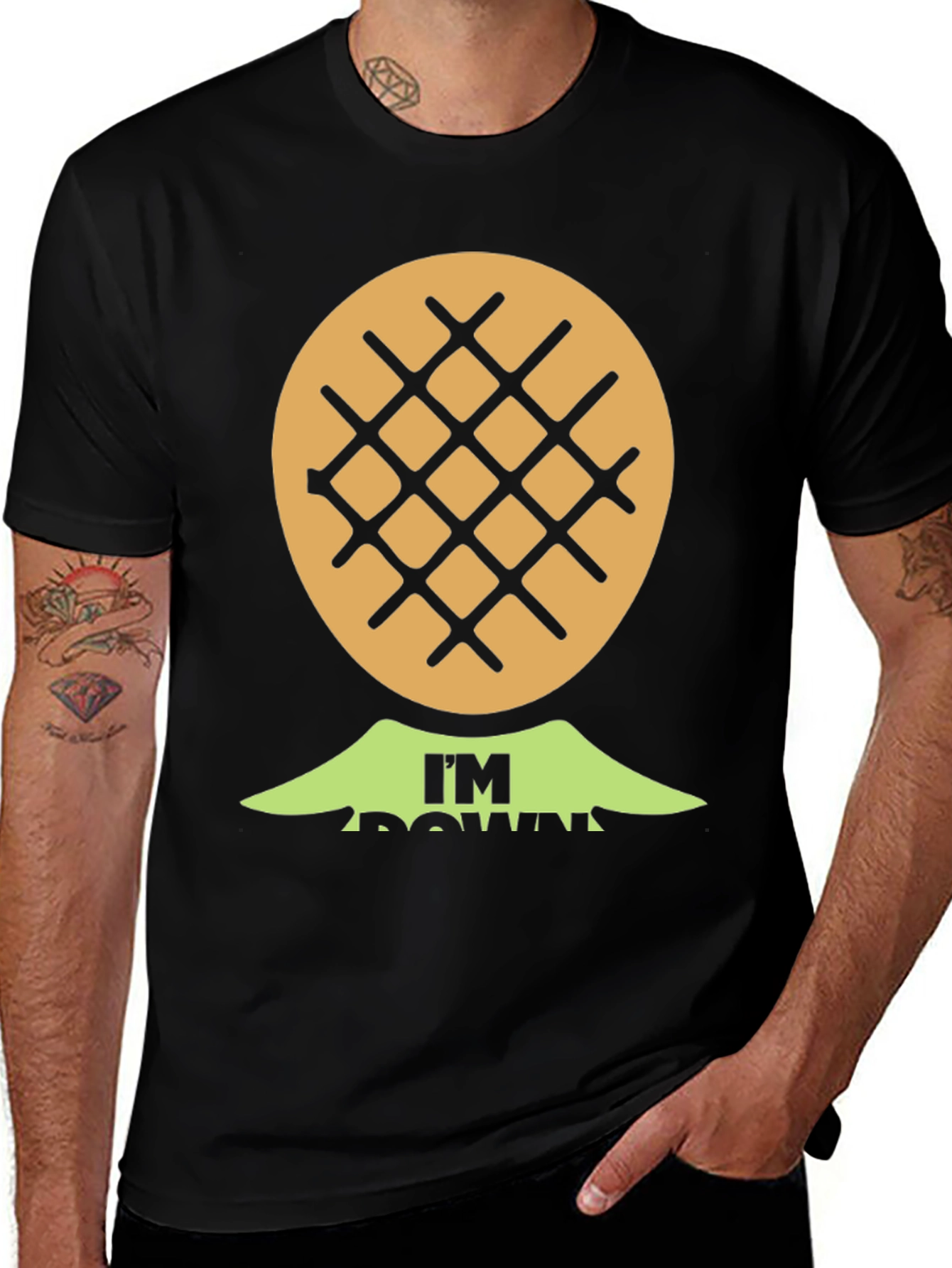 Variant 6 of Waffle Design T-Shirt - 'I'm Down'