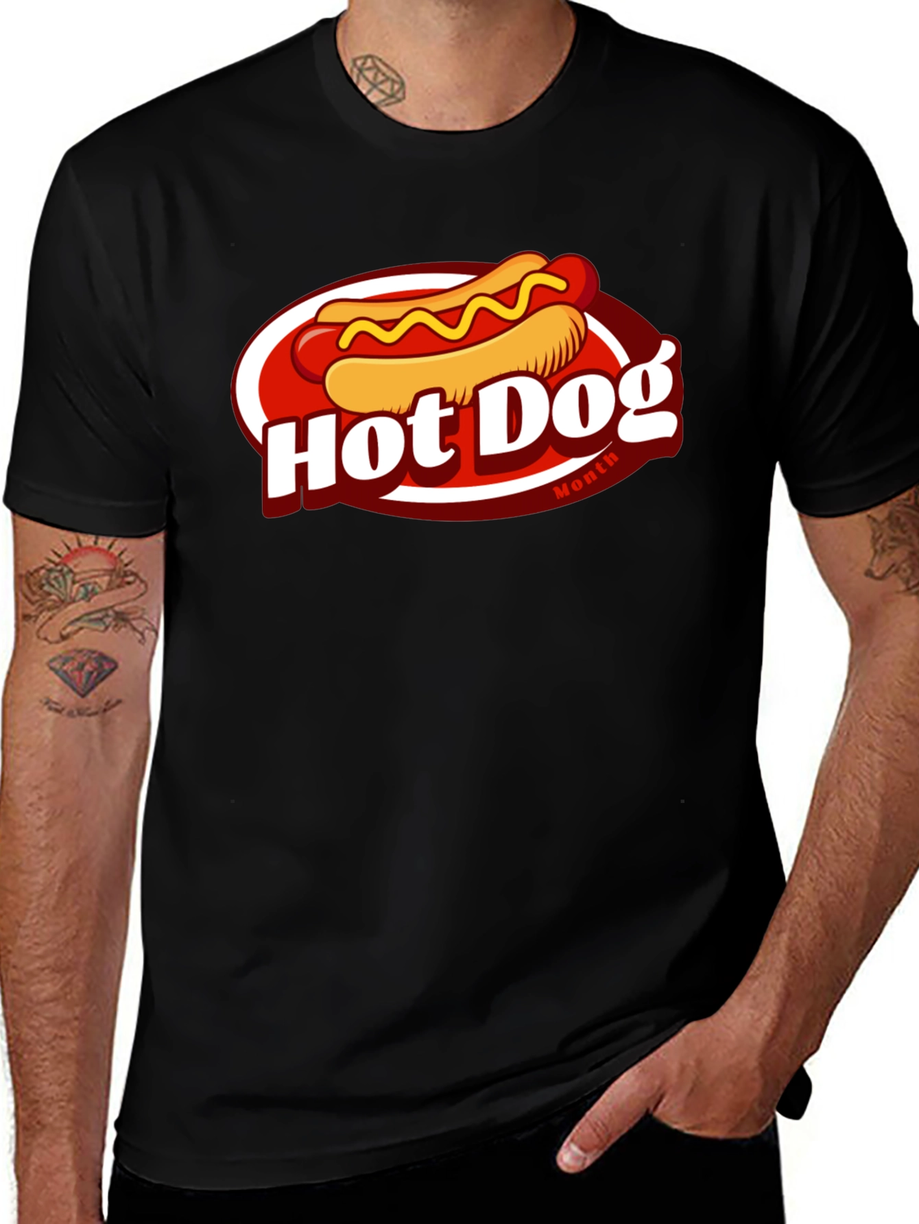 Variant 6 of Hot Dog Graphic T-Shirt - Unisex Black Tee