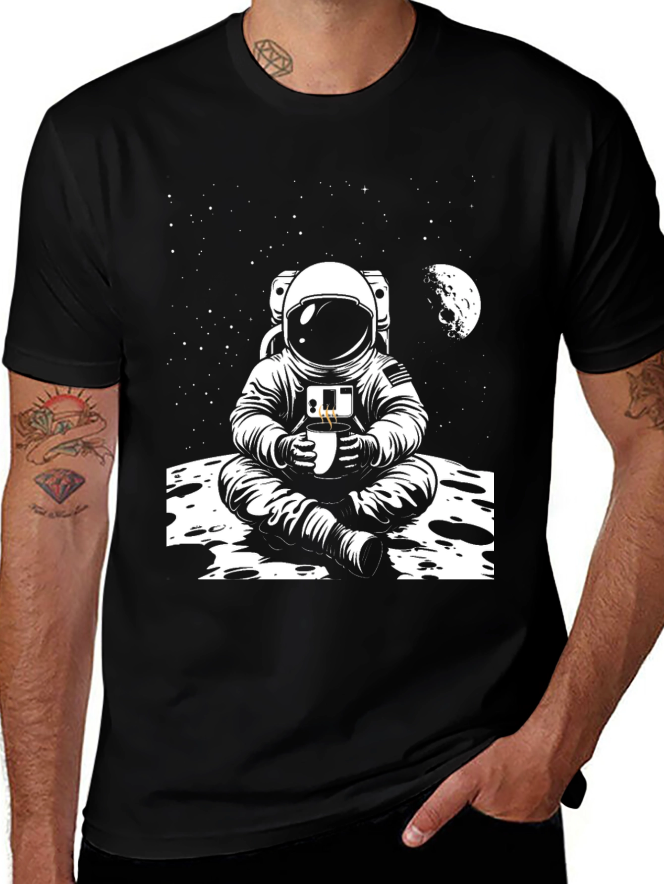 Variant 26 of Astronaut Coffee Graphic T-Shirt - Space Lover Tee