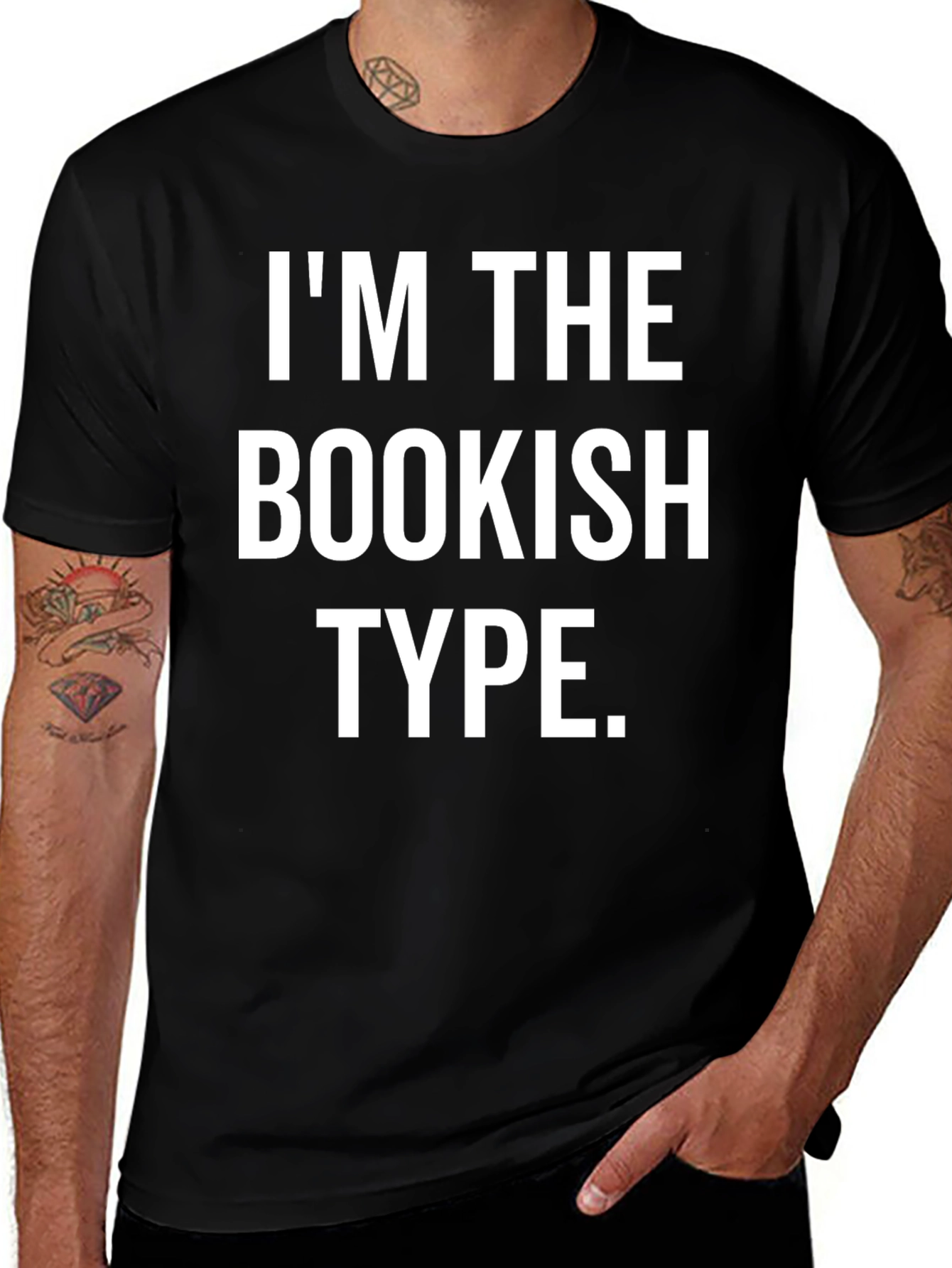 Variant 4 of Bookish Type Graphic Tee - Black Cotton T-Shirt