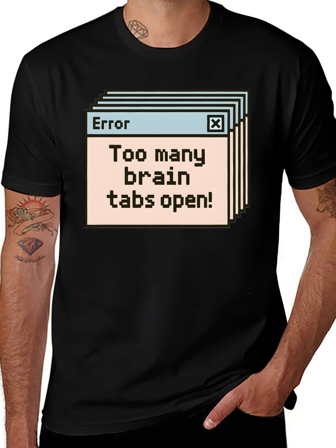 Variant 13 of Brain Tabs T-Shirt - Funny Error Message Graphic Tee