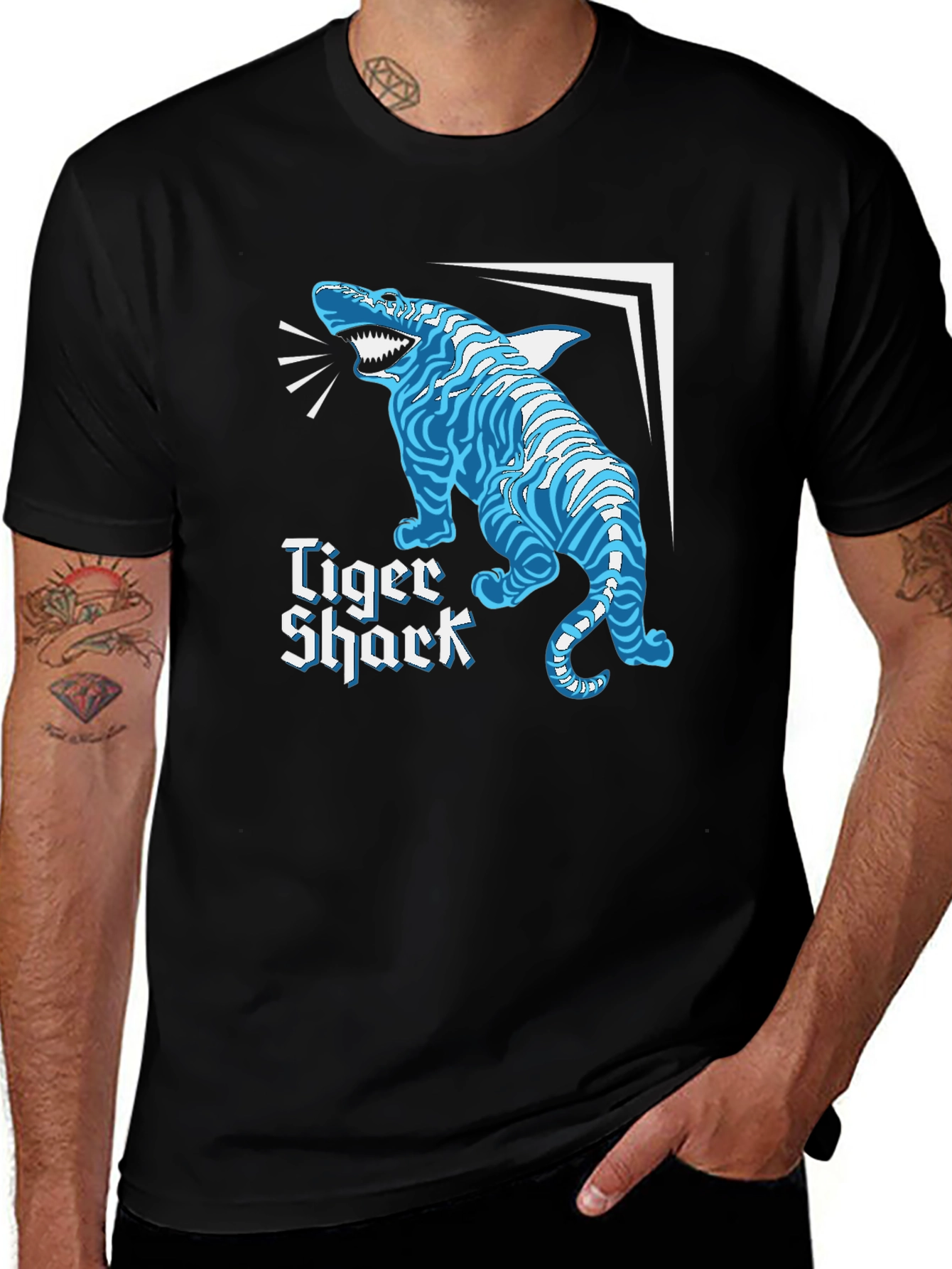 Variant 25 of Tiger Shark Graphic Tee - Novelty Shirt