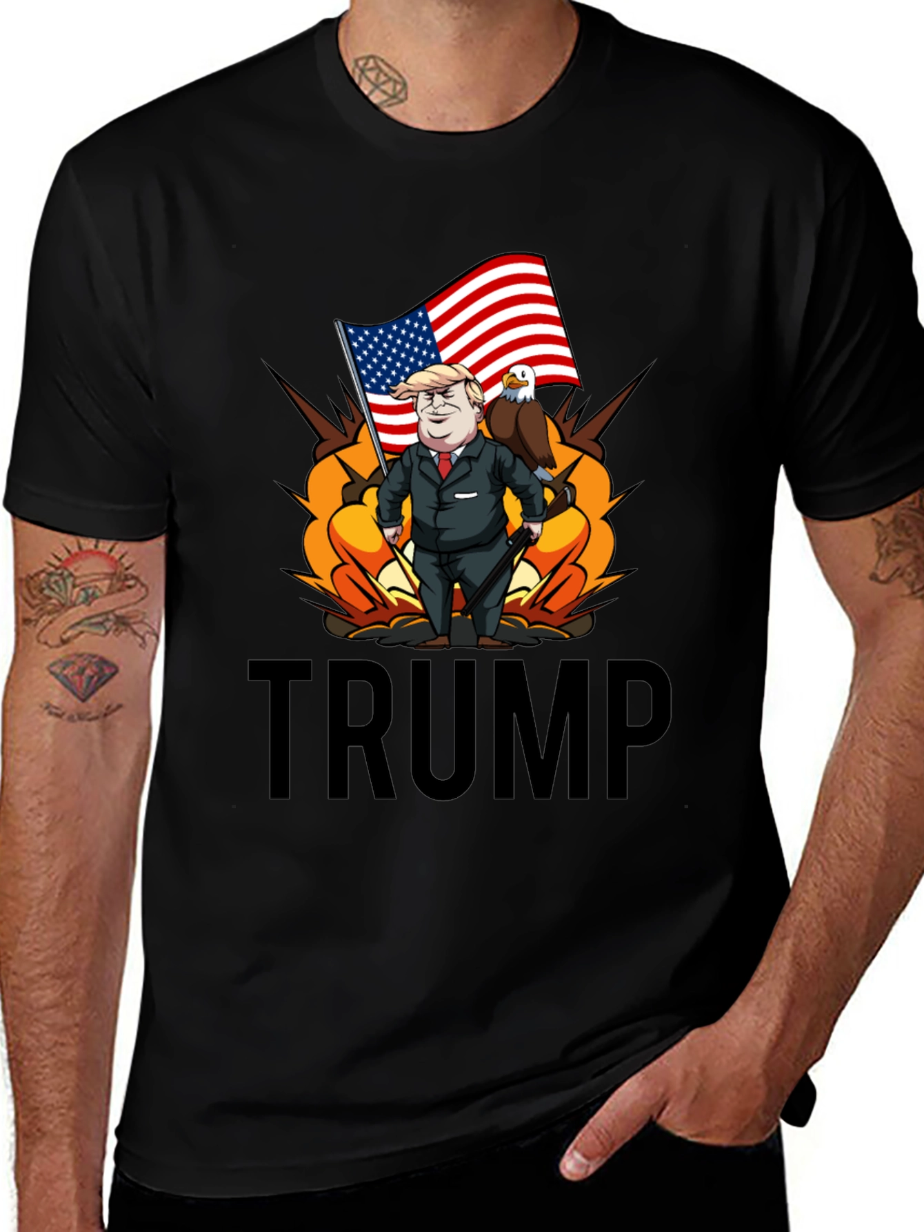 Variant 29 of Trump Eagle Flag Graphic Tee - Patriotic Style