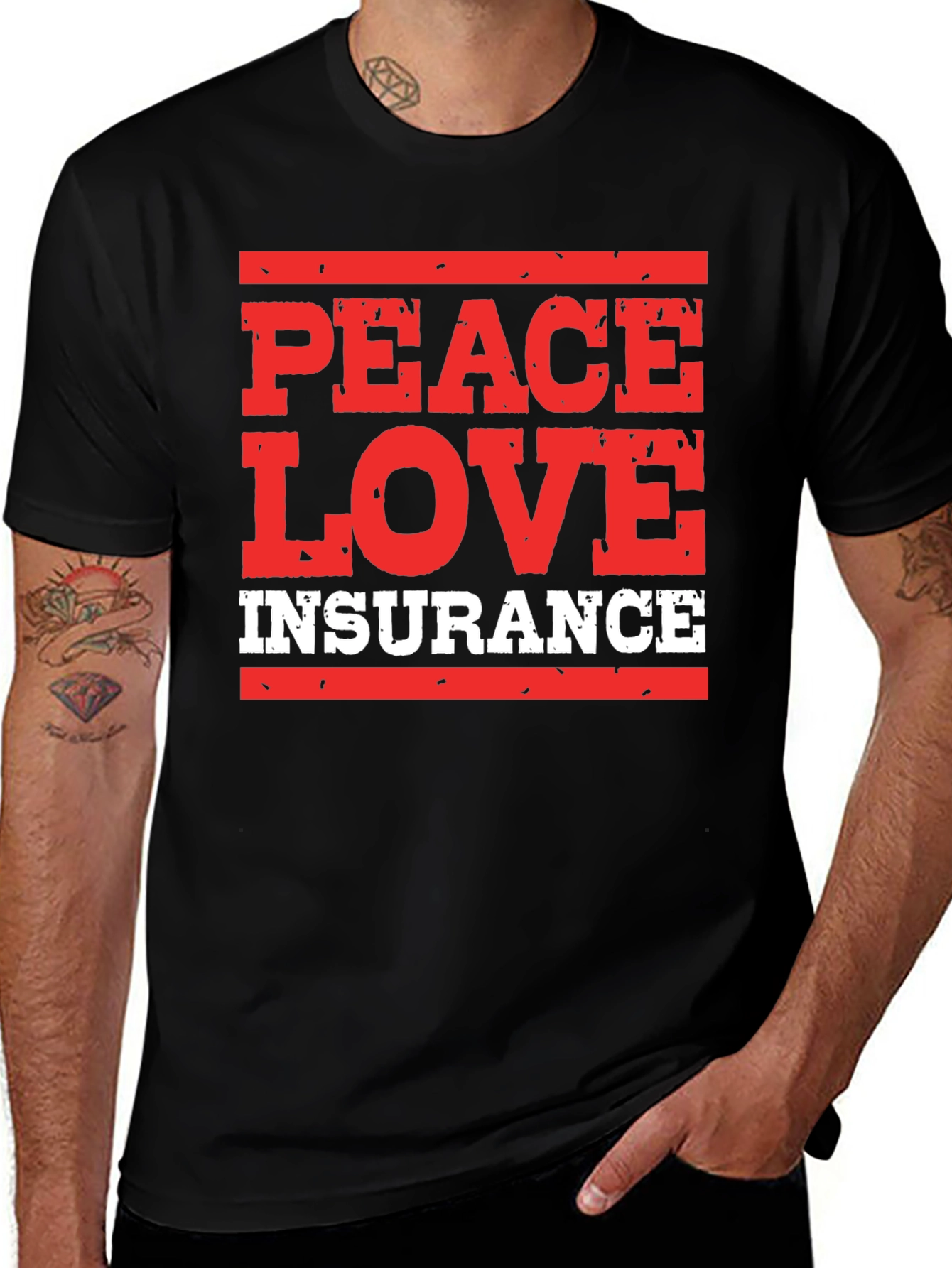 Variant 23 of Peace Love Insurance Graphic T-Shirt