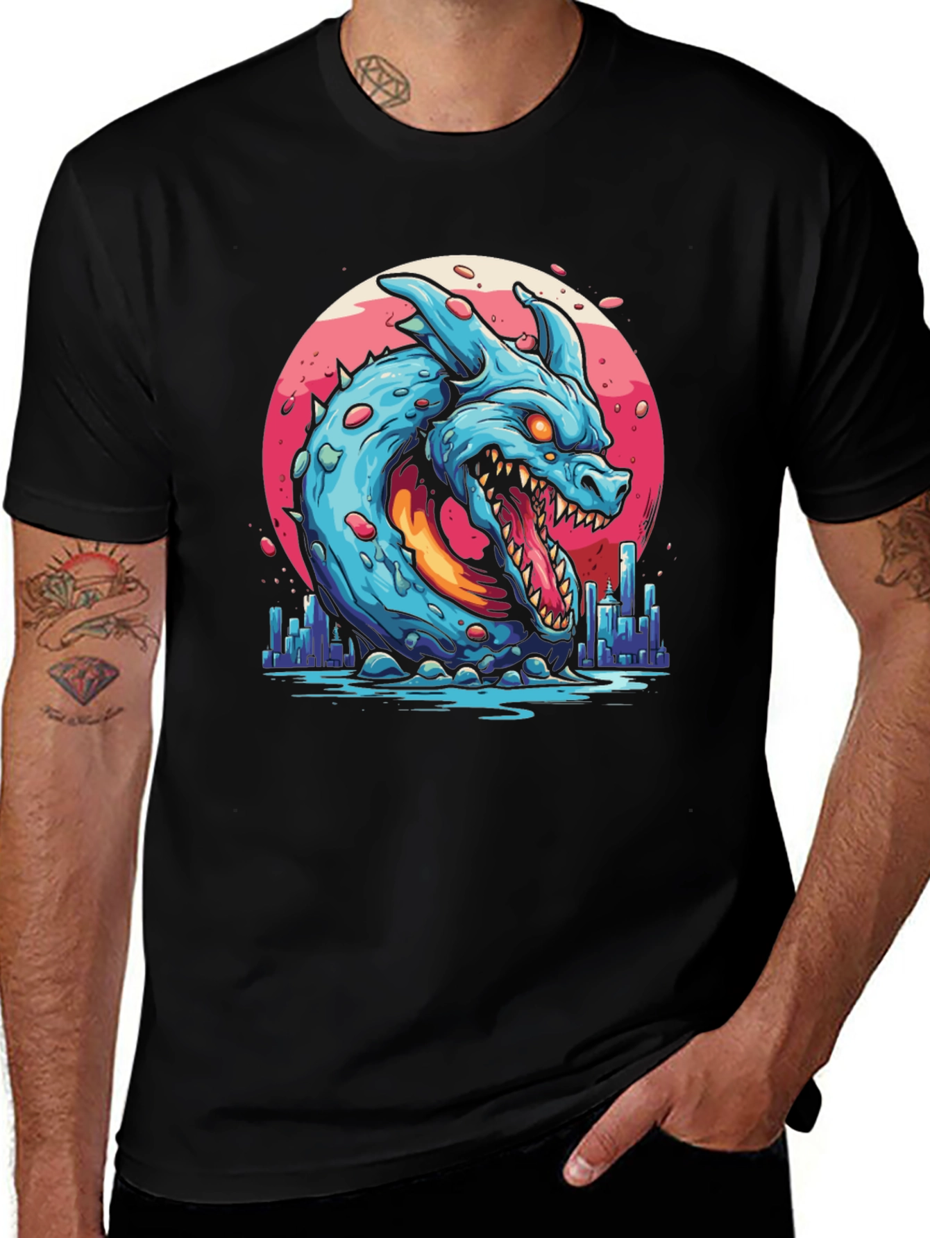 Variant 7 of Monster Dragon Graphic T-Shirt