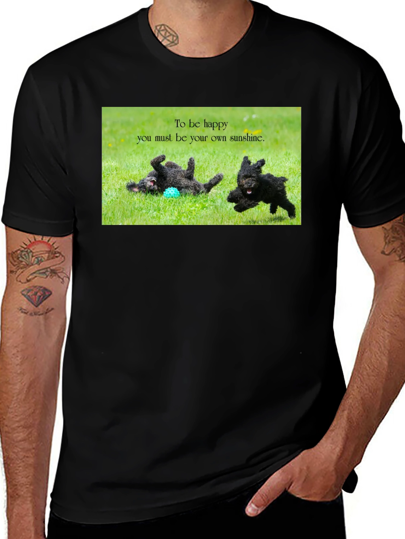 Variant 17 of Happy Dogs Black T-Shirt