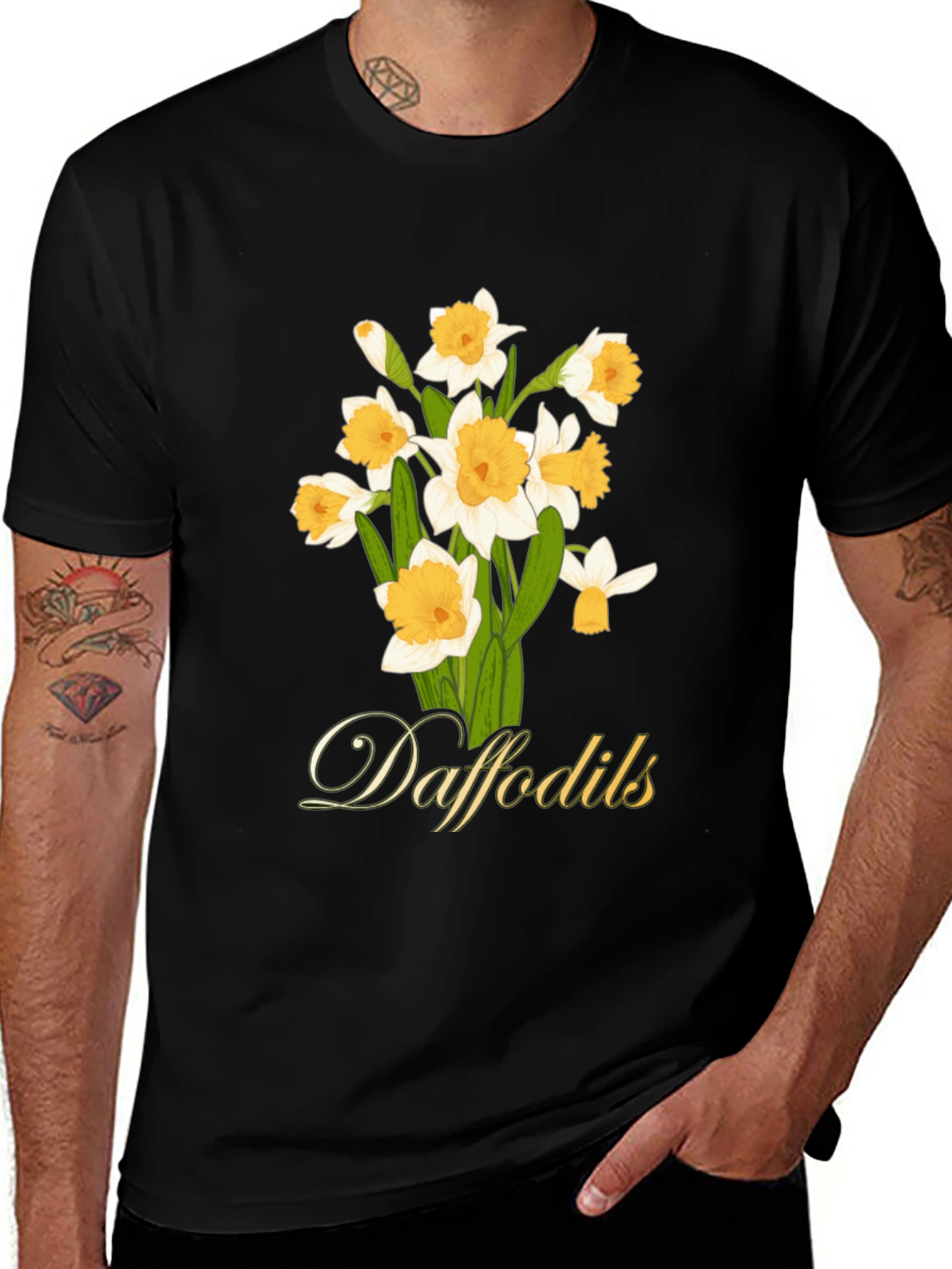 Variant 5 of Daffodils Graphic T-Shirt - Black
