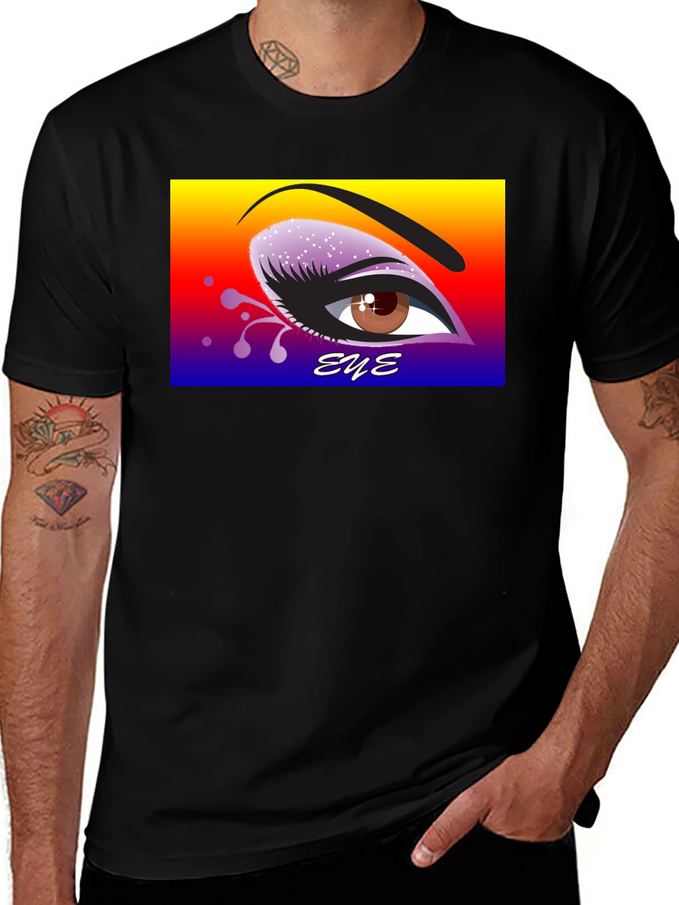 Variant 9 of Eye Graphic Black T-Shirt - Expressive Art Tee