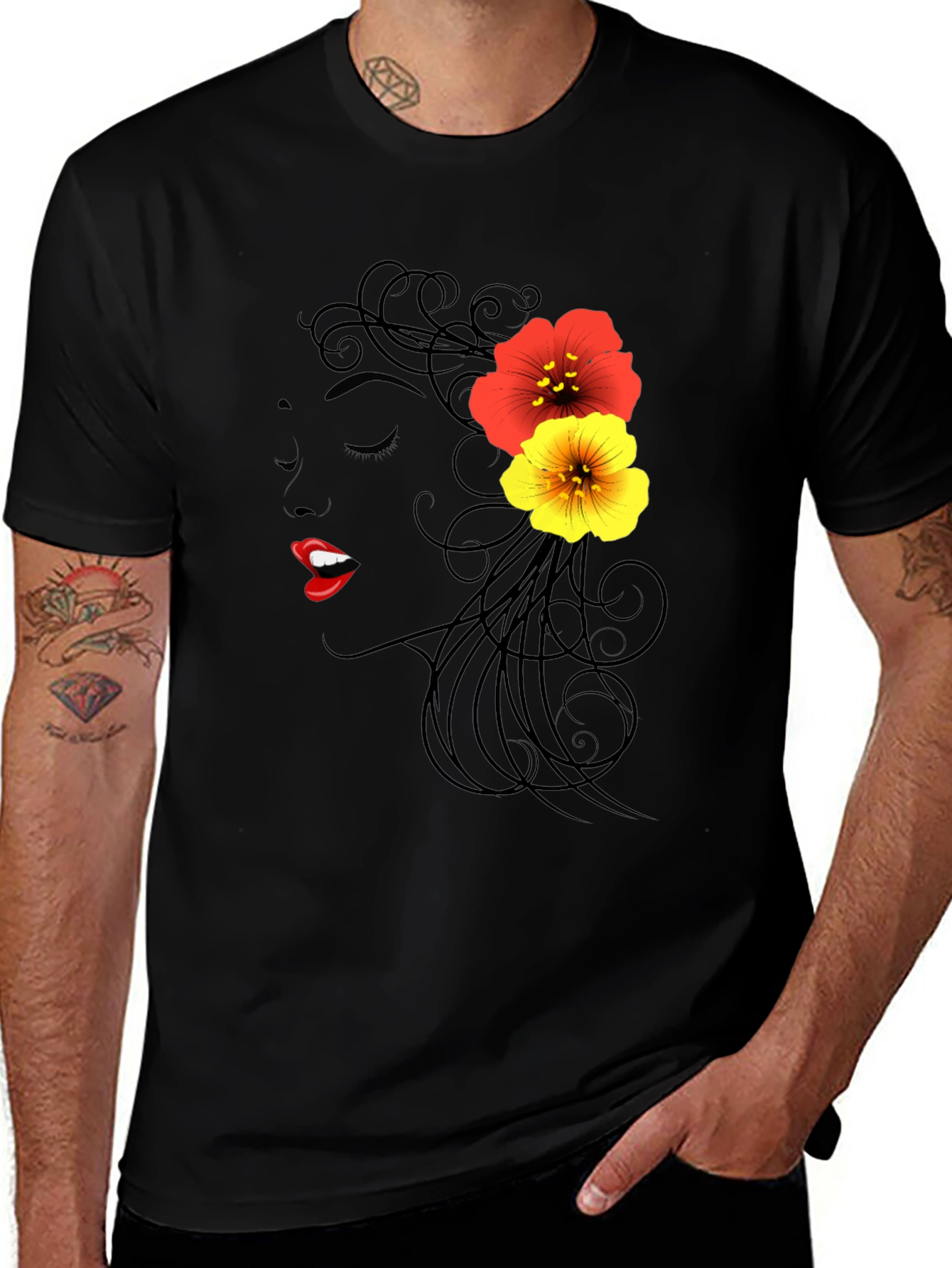 Variant 12 of Floral Silhouette Graphic Tee