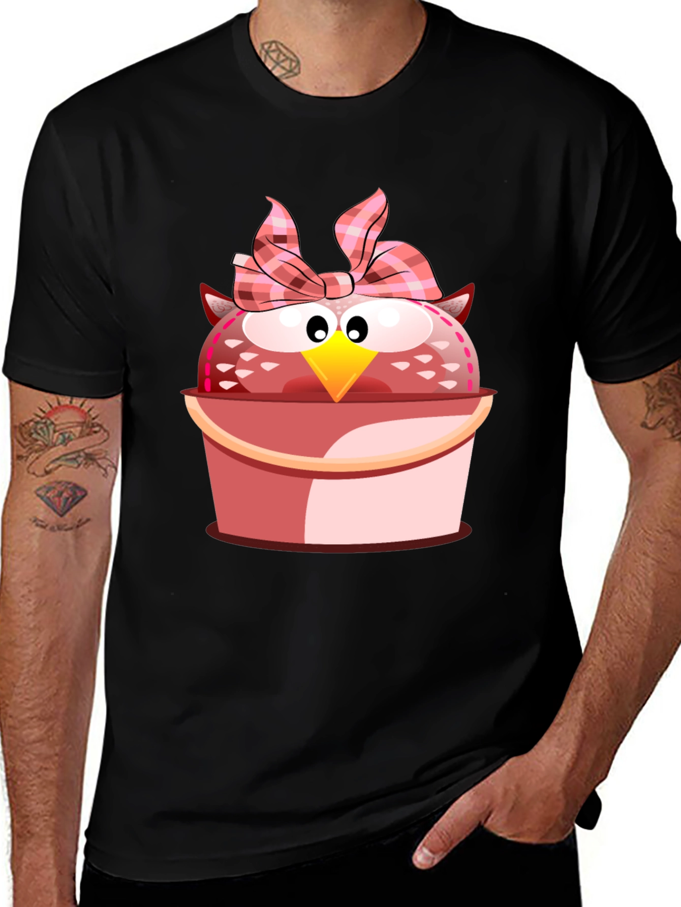 Variant 30 of Cute Owl in Bucket Graphic Tee