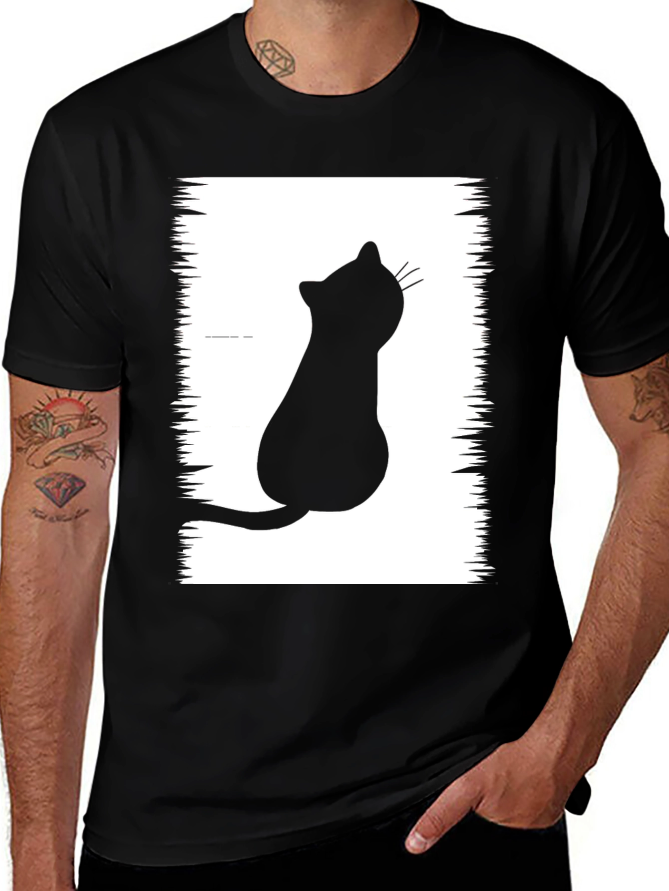 Variant 21 of Black Cat Silhouette Graphic Tee - Unisex
