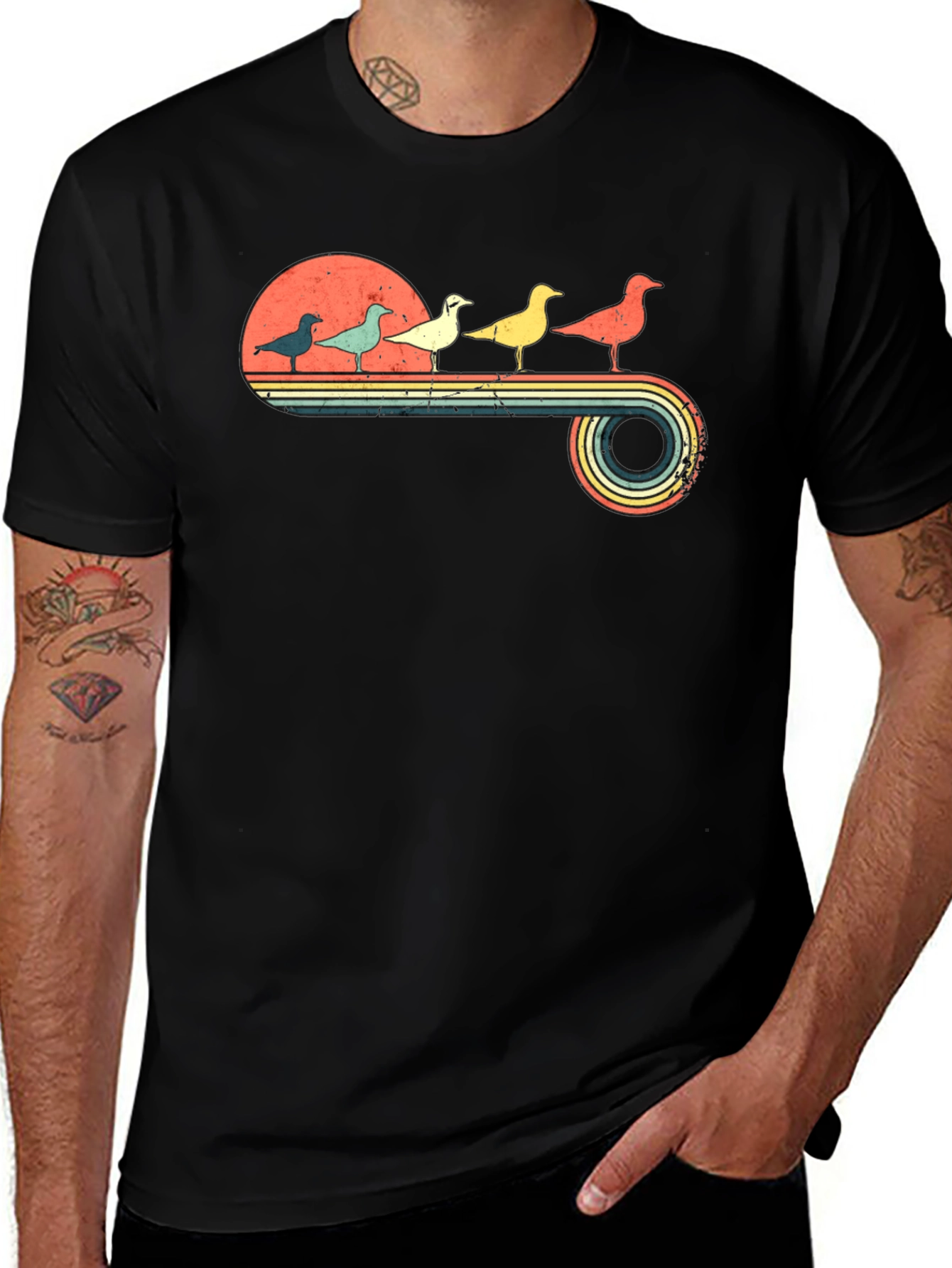 Variant 9 of Retro Seagull T-Shirt, Vintage Bird Graphic Tee