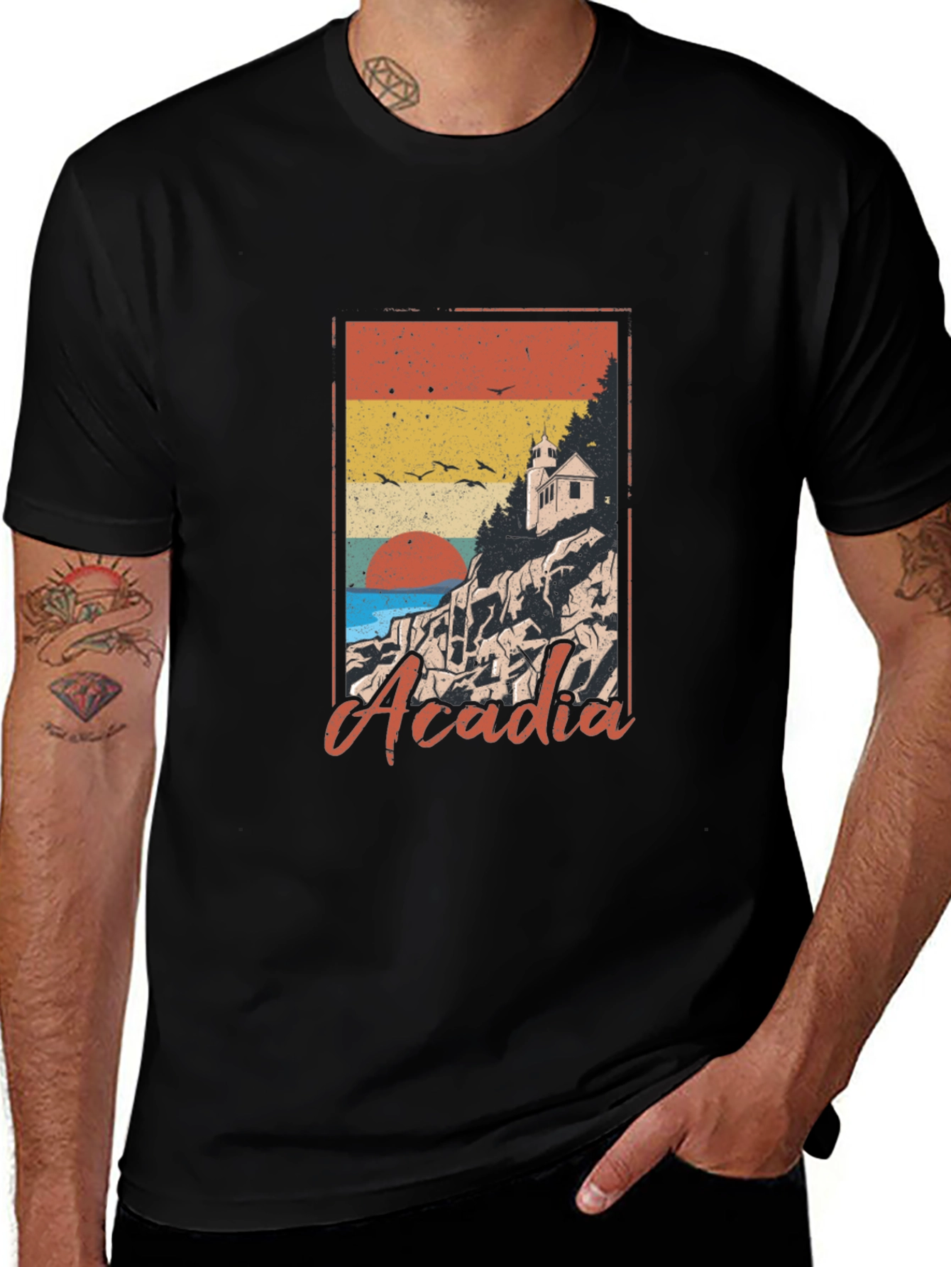 Acadia National Park Graphic T-Shirt - Retro Style Tee