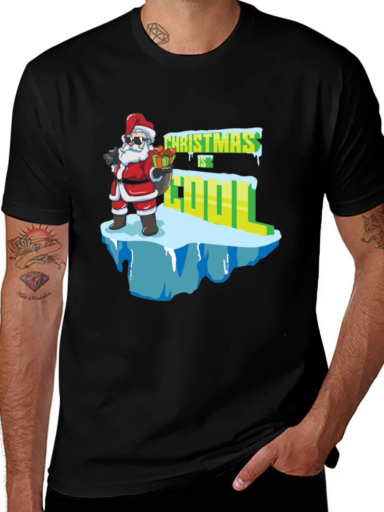 Christmas is Cool T-Shirt Santa Claus Graphic Tee