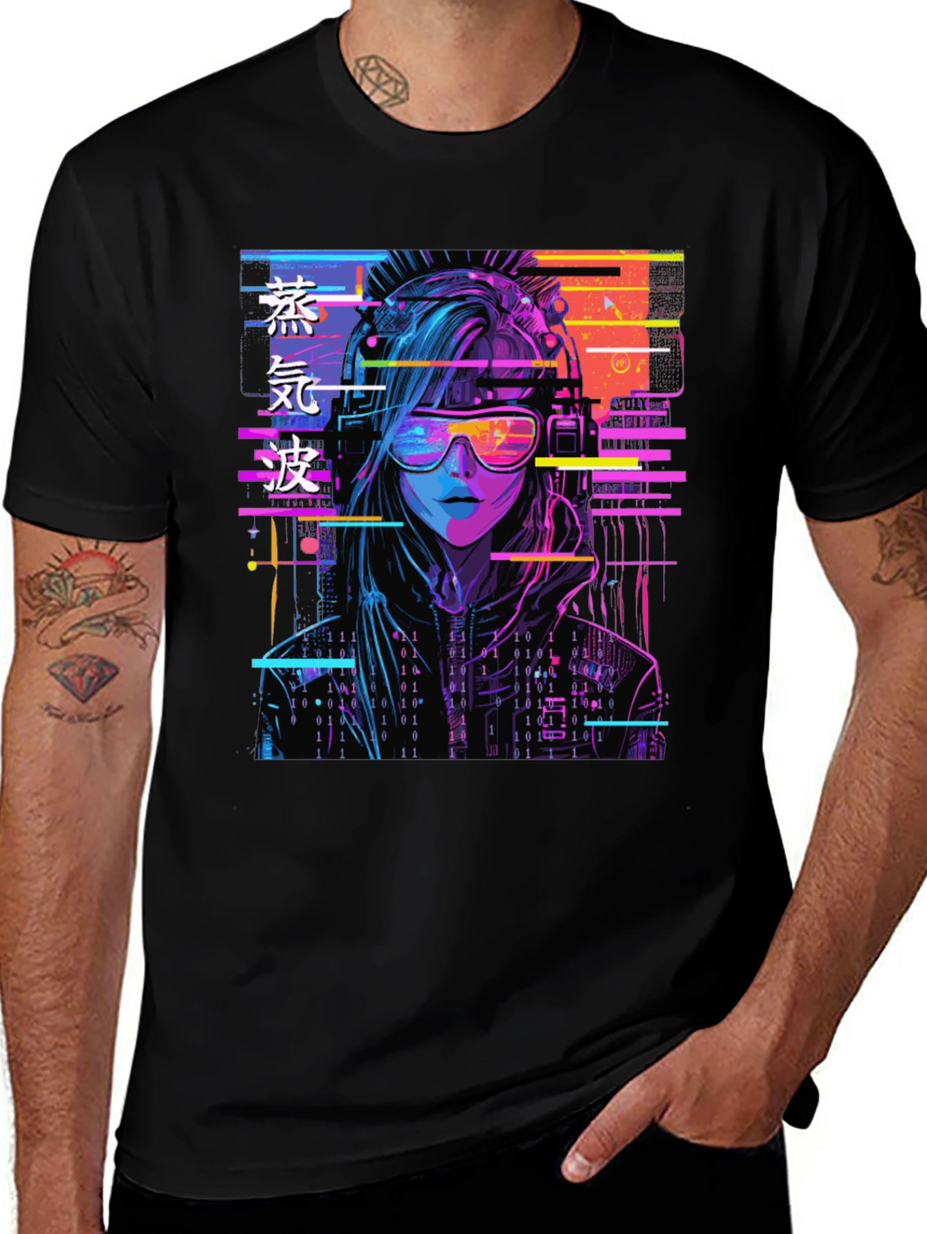 Variant 24 of Cyberpunk Girl T-Shirt Vaporwave Graphic Tee