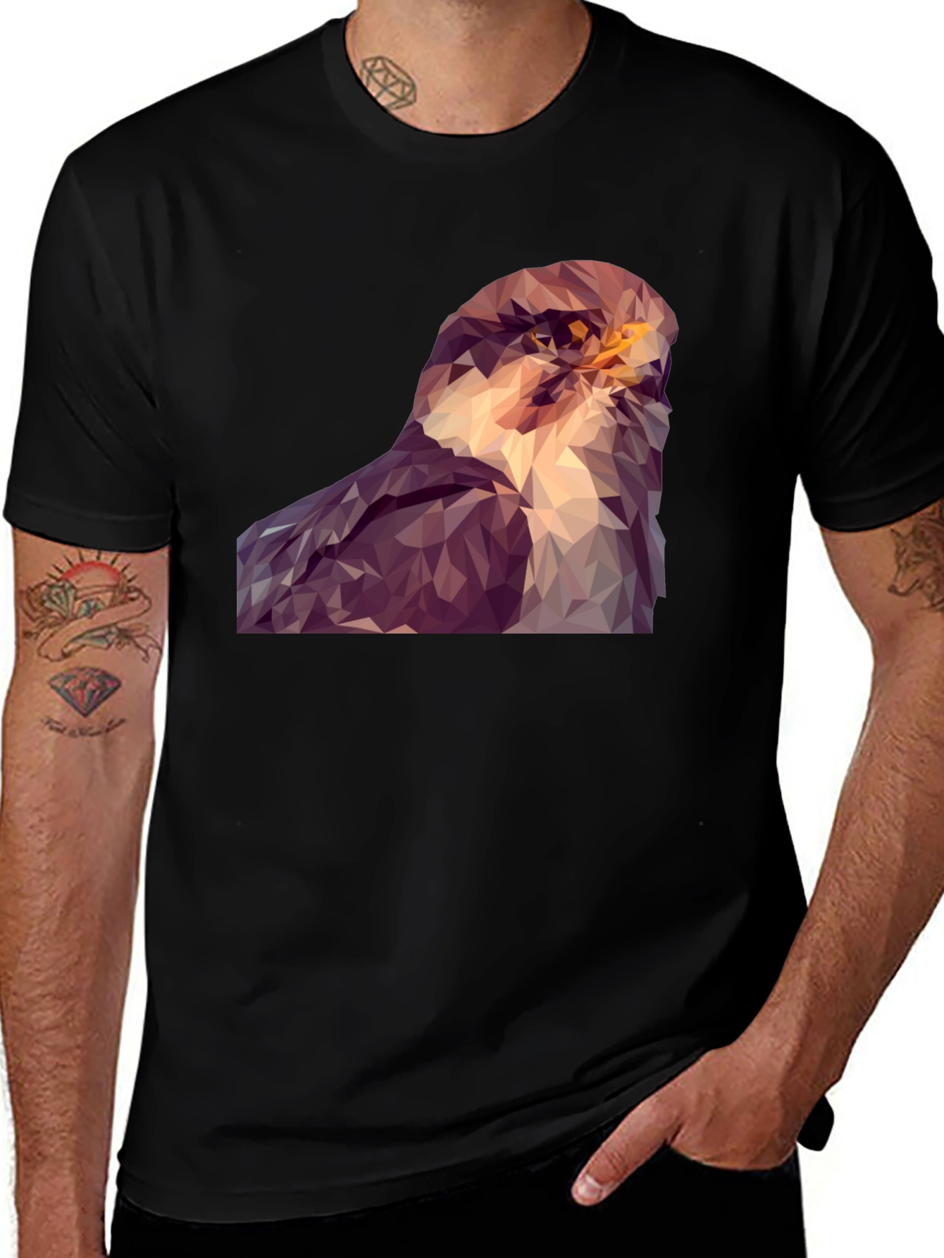 Variant 9 of Abstract Hawk Graphic Tee - Modern Bird Art Shirt