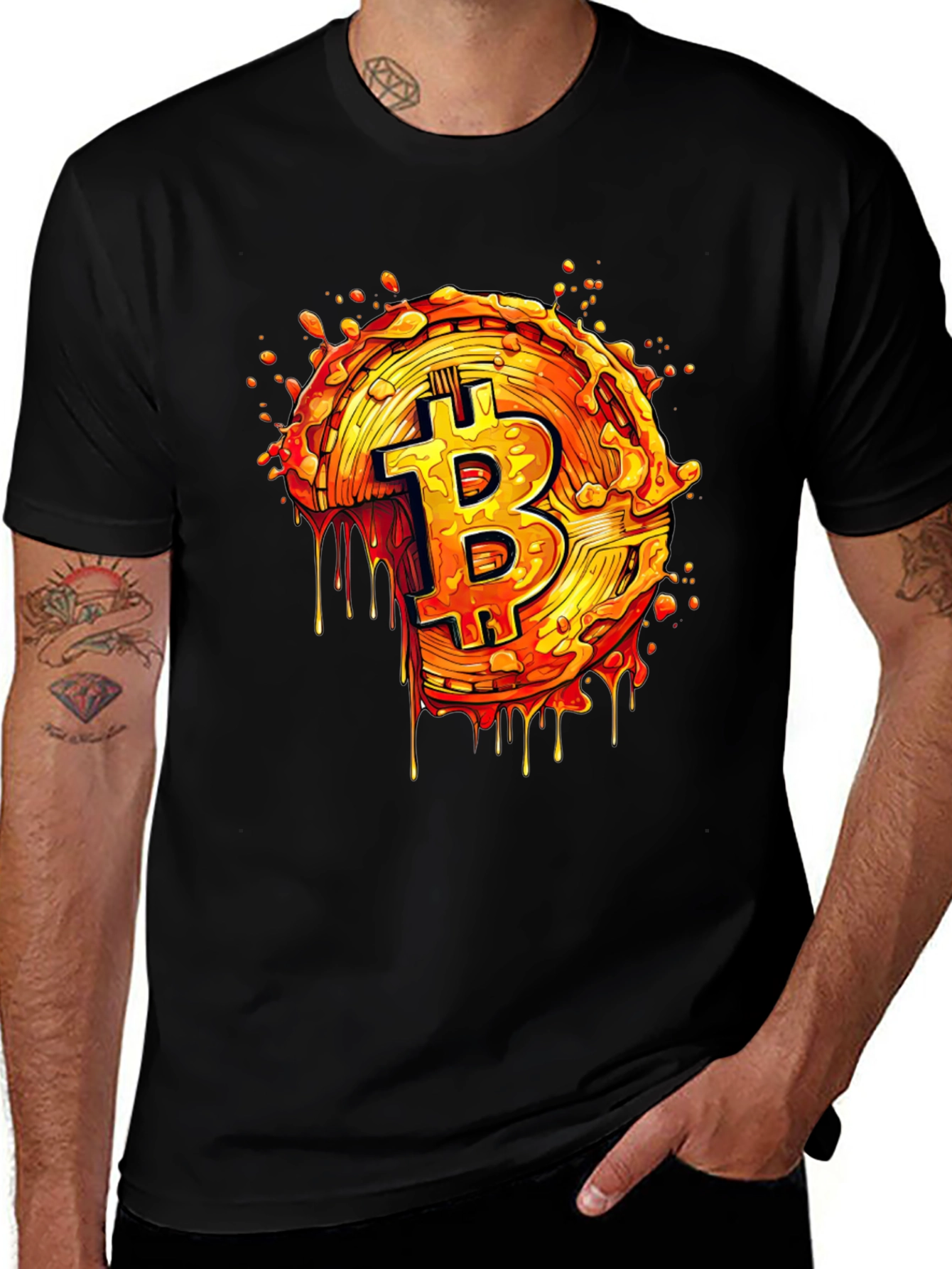 Variant 17 of Bitcoin Lava Drip T-Shirt - Crypto Fashion