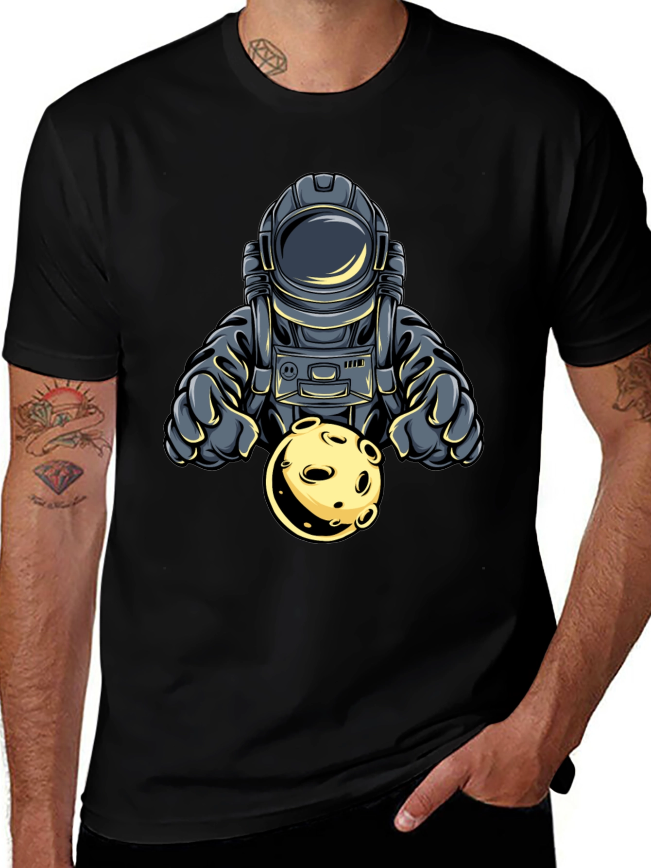 Variant 27 of Astronaut Moon Graphic T-Shirt - Stylish Space Tee