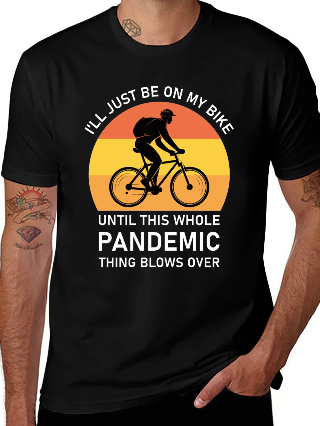 Variant 2 of Bike Pandemic T-Shirt - Stay Safe & Ride On!