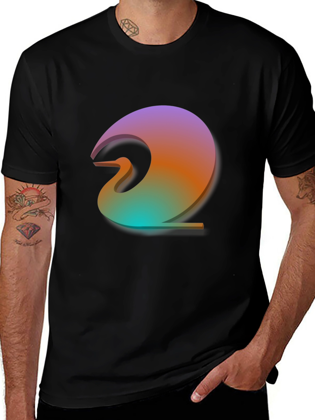 Variant 11 of Abstract Wave Graphic Black T-Shirt