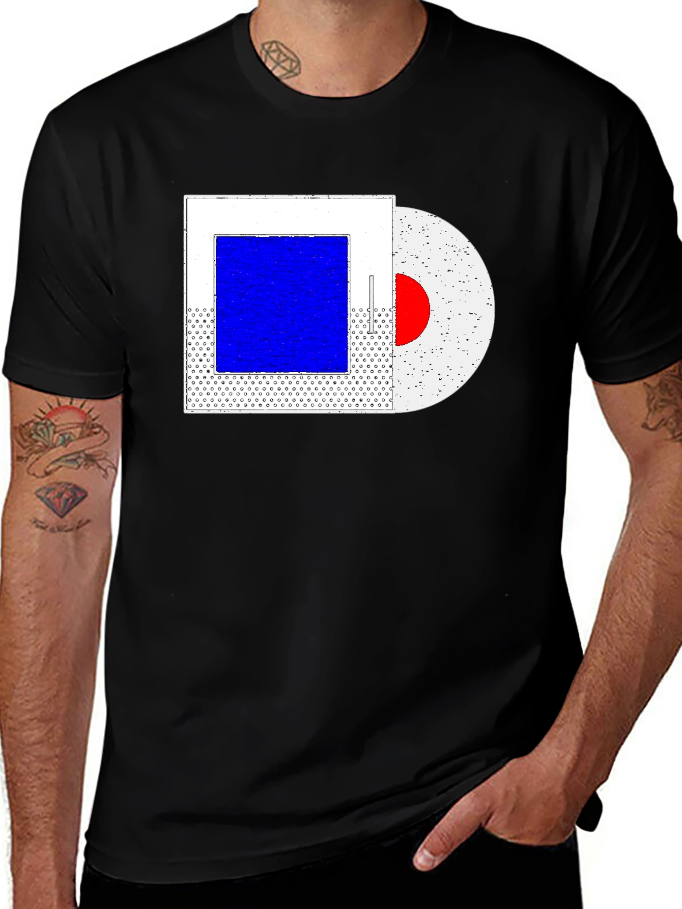 Variant 4 of Abstract Art Graphic Tee - Trendy Black T-Shirt