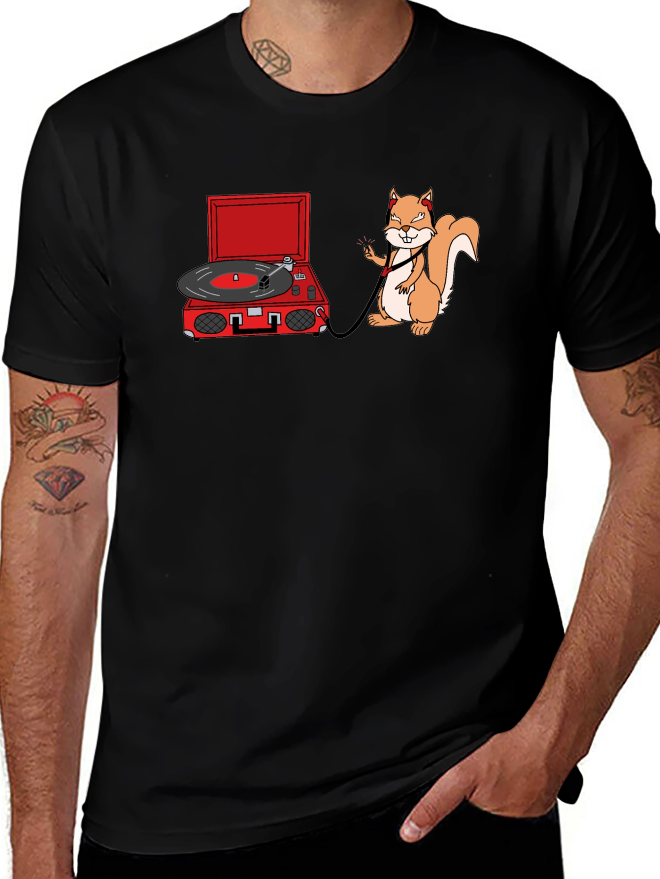 DJ Squirrel Graphic T-Shirt
