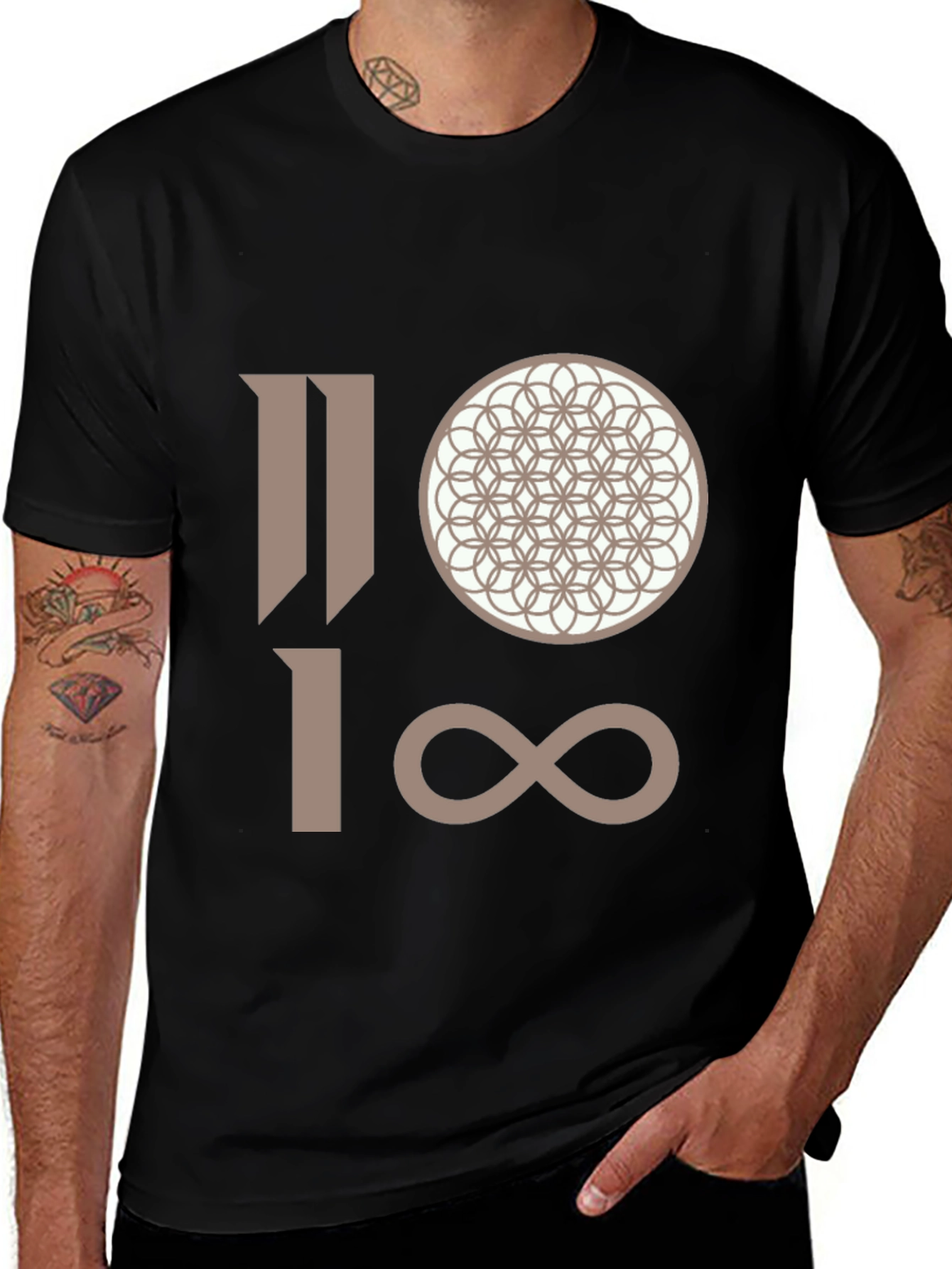 Variant 29 of Abstract Graphic Print Black Tee