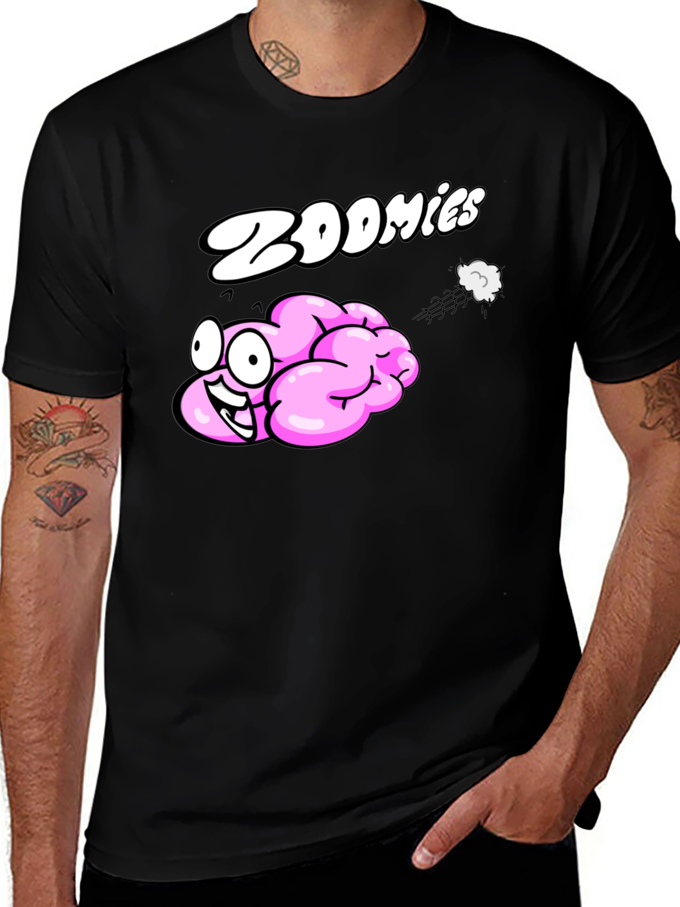Zoomies Brain T-Shirt - Fun Cartoon Tee
