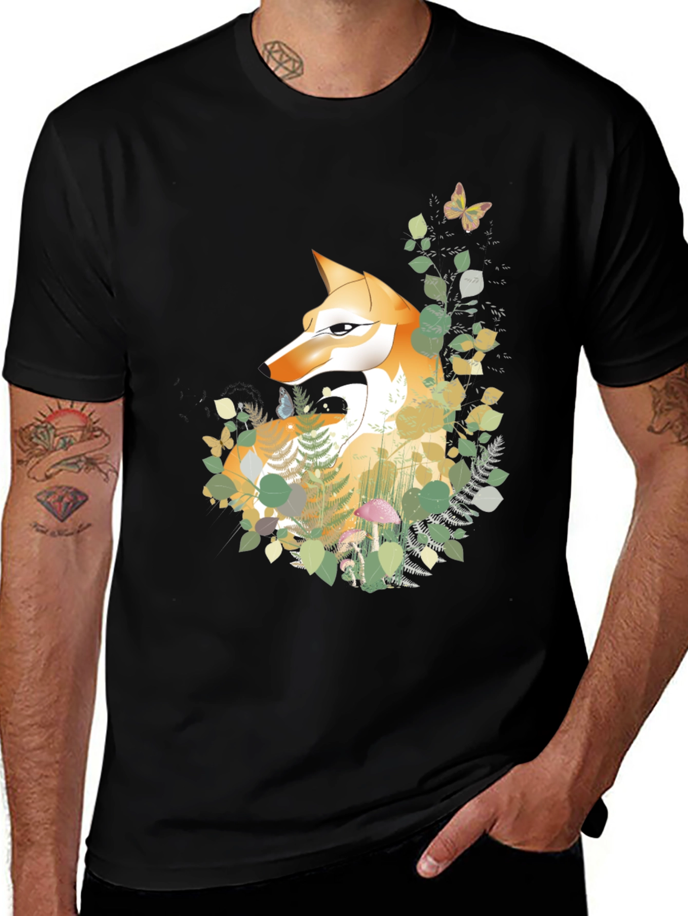 Variant 10 of Fox & Forest Graphic Tee - Nature Inspired Design