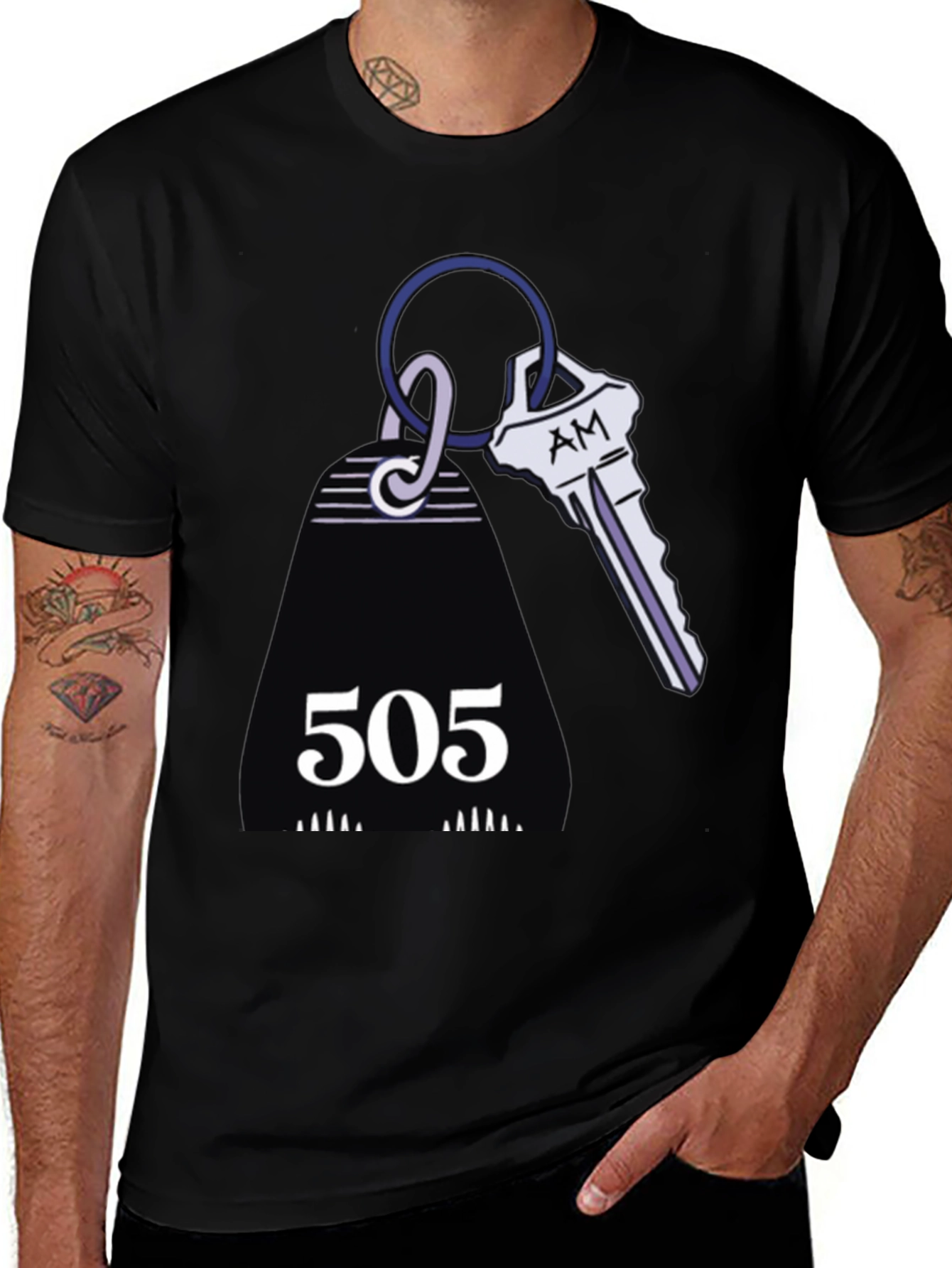Variant 26 of 505 Key Black Graphic Tee