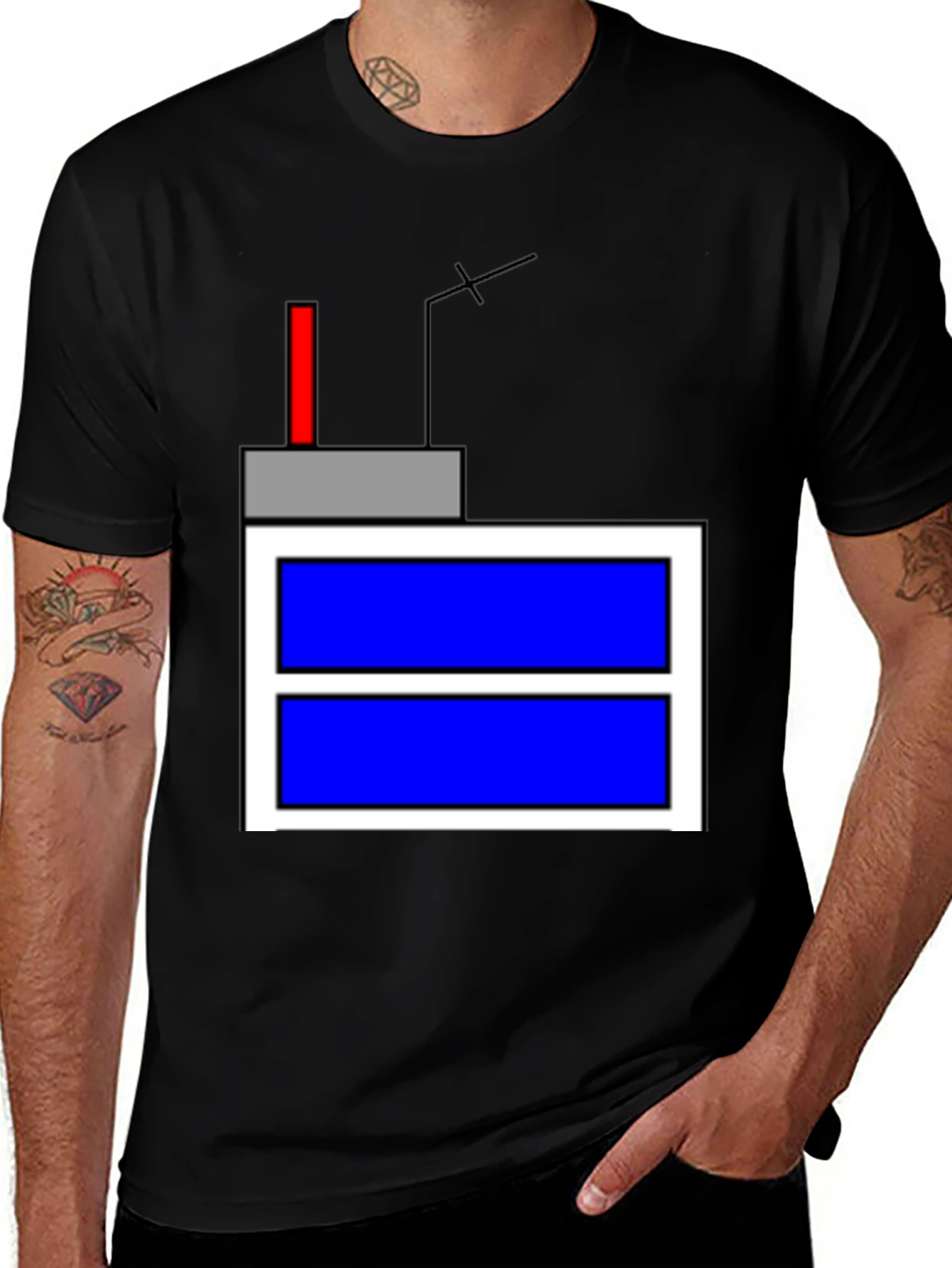 Variant 23 of Novelty Graphic T-Shirt - Retro Tech Design
