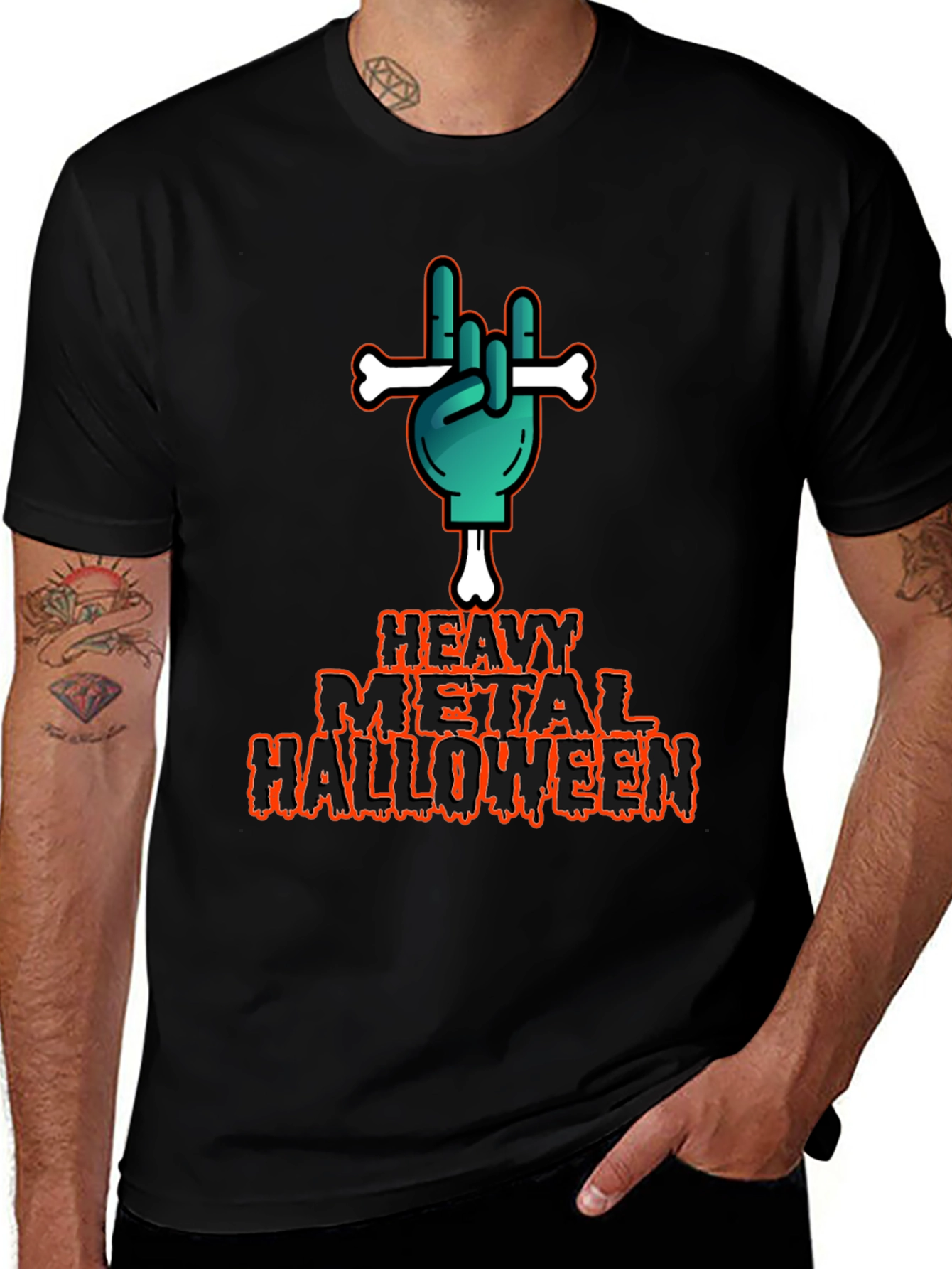 Heavy Metal Halloween Graphic T-Shirt