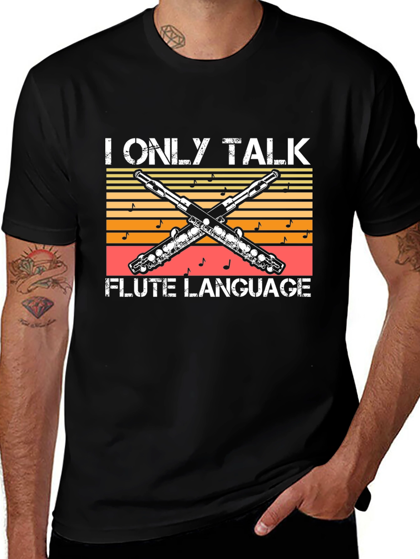 Variant 24 of I Only Talk Flute Language T-Shirt