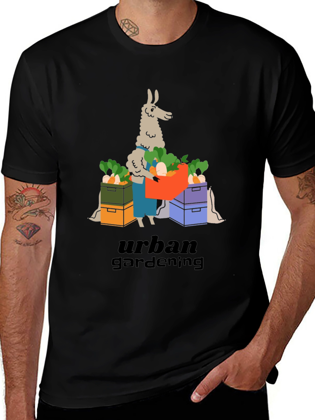 Variant 4 of Urban Gardening Llama T-Shirt
