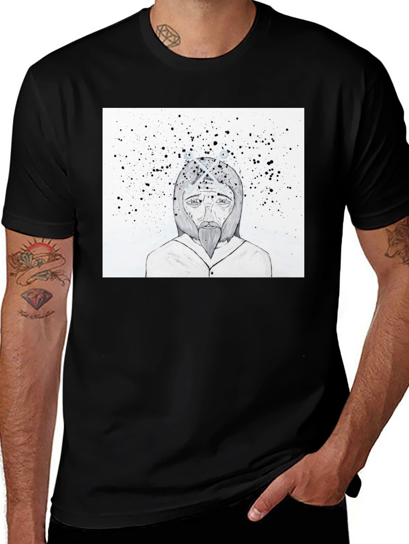Variant 18 of Abstract Art Black T-Shirt - Unique Design