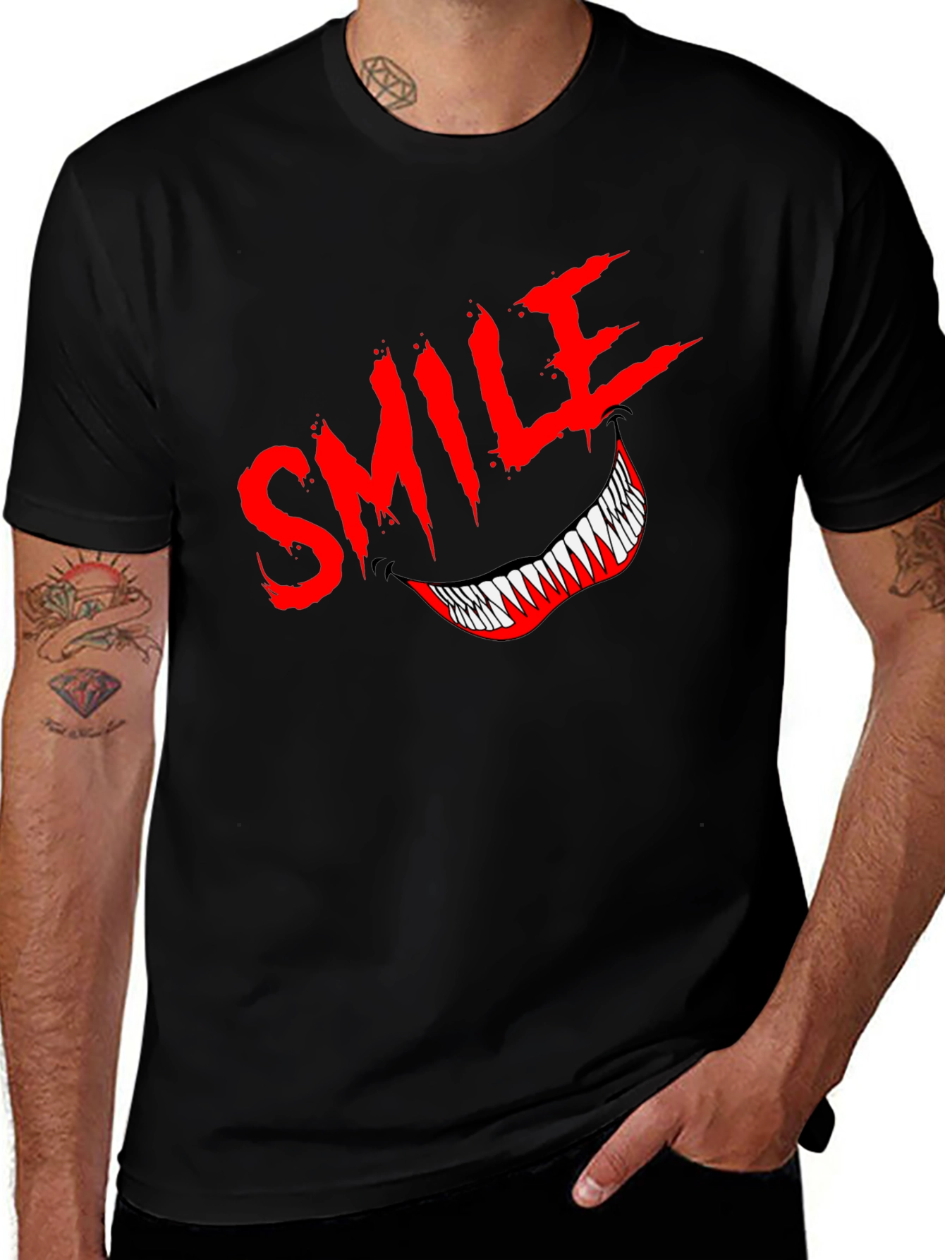 Variant 30 of Smile Graphic Print Black T-Shirt 