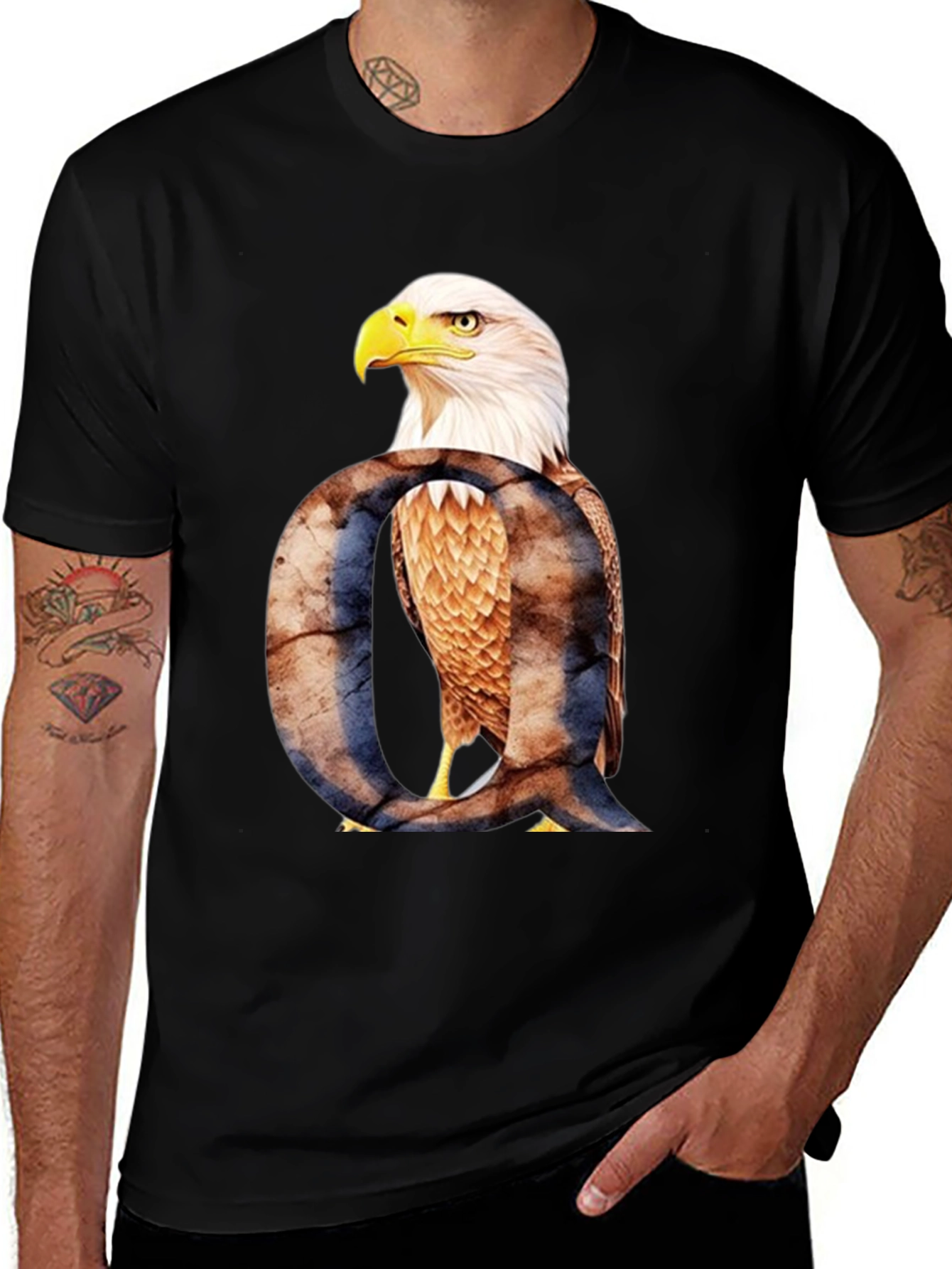 Variant 20 of Eagle Letter Q Graphic T-Shirt