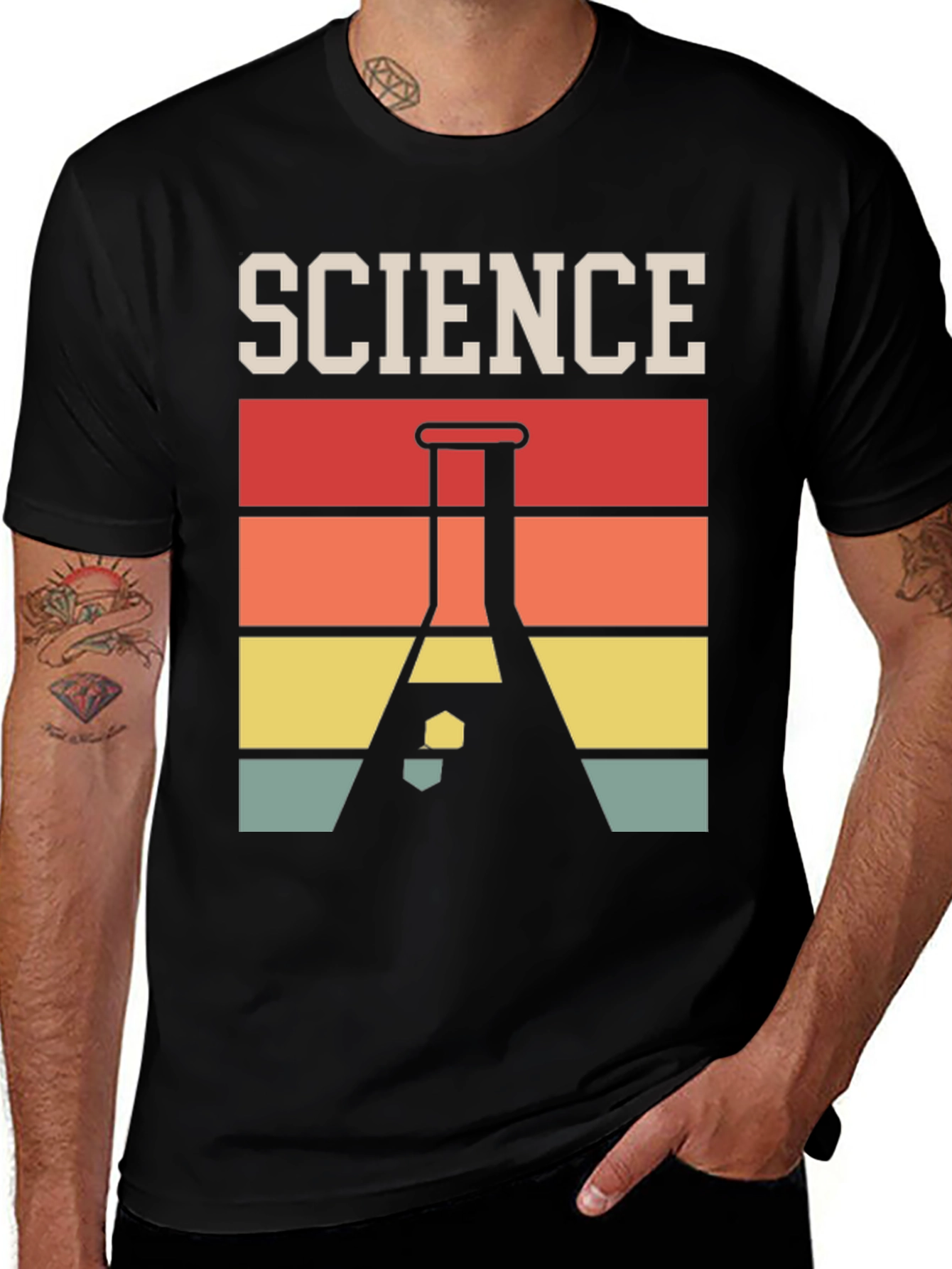 Variant 5 of Science Beaker Graphic T-Shirt Retro Style