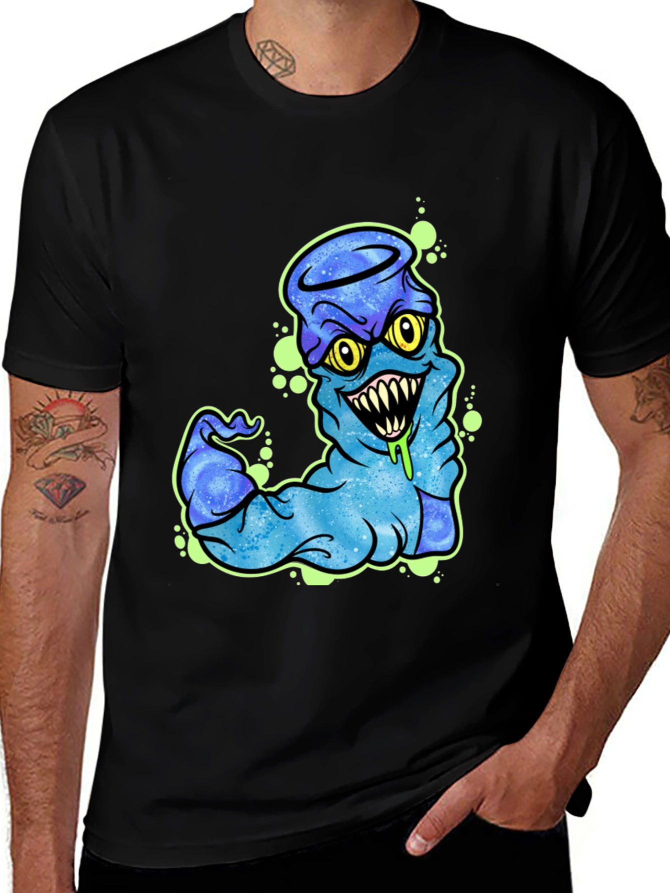 Variant 2 of Monster Graphic Black T-Shirt