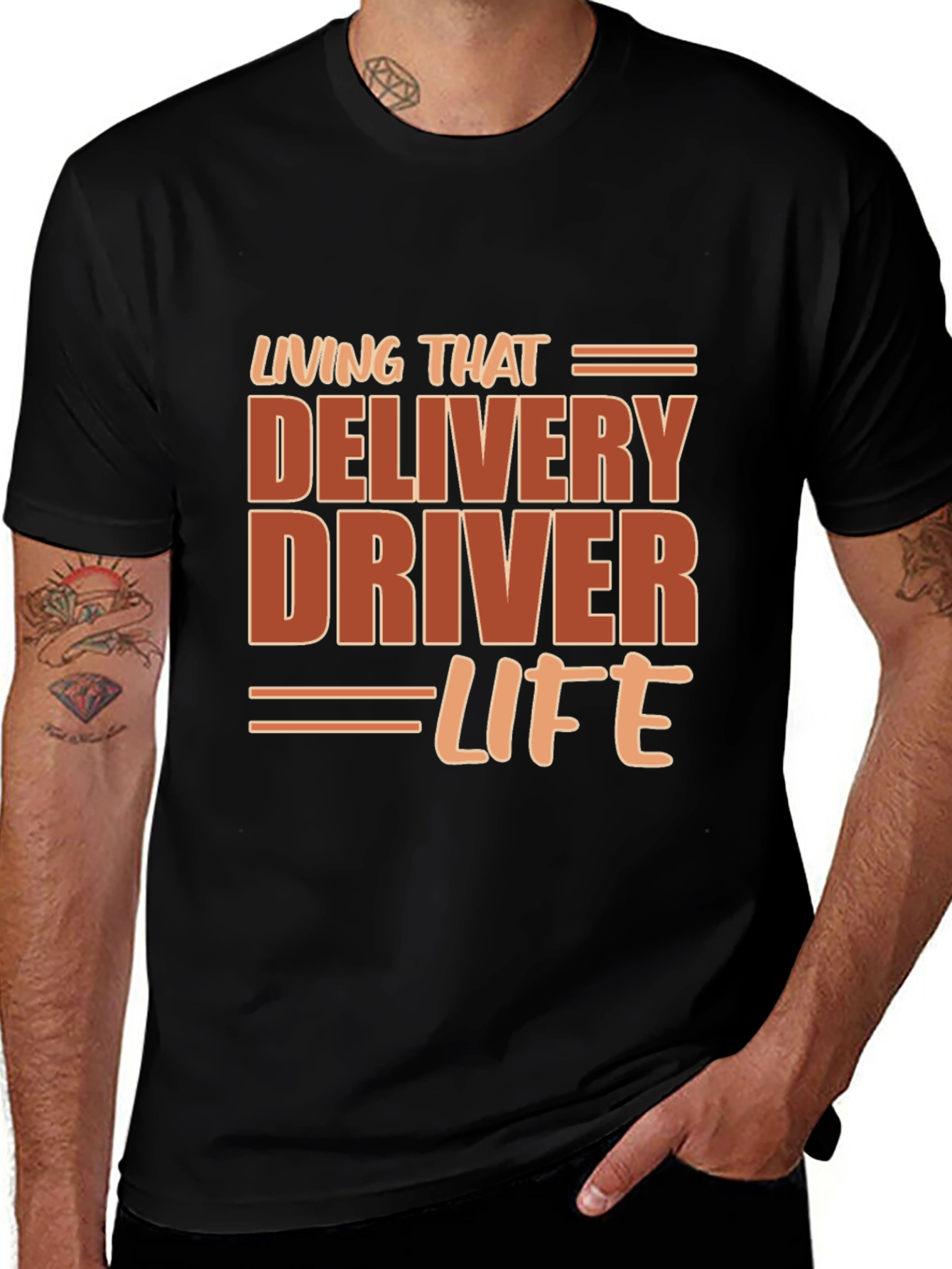 Variant 9 of Delivery Driver Life Black T-Shirt