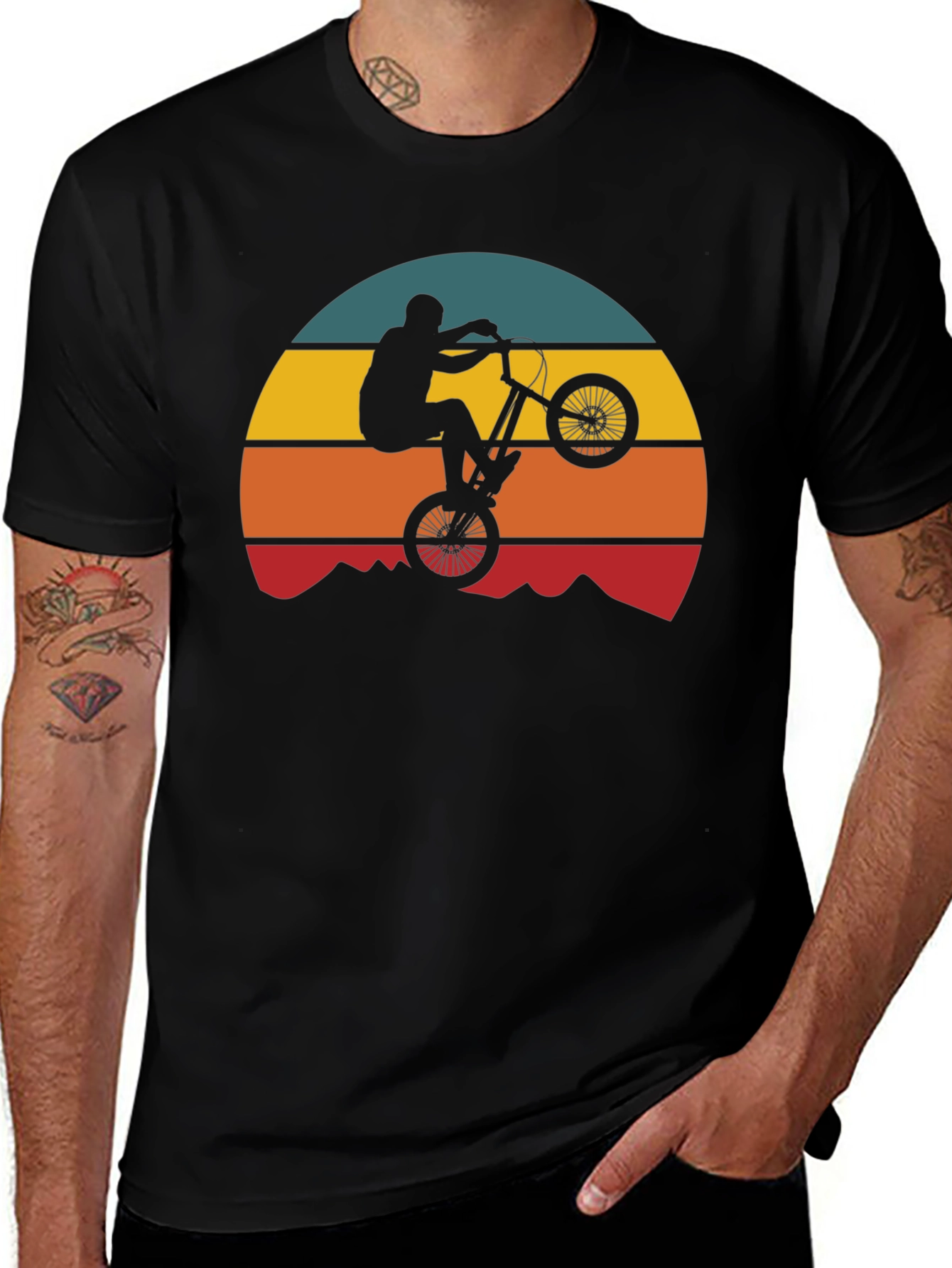 Variant 23 of Retro Mountain Bike Silhouette T-Shirt