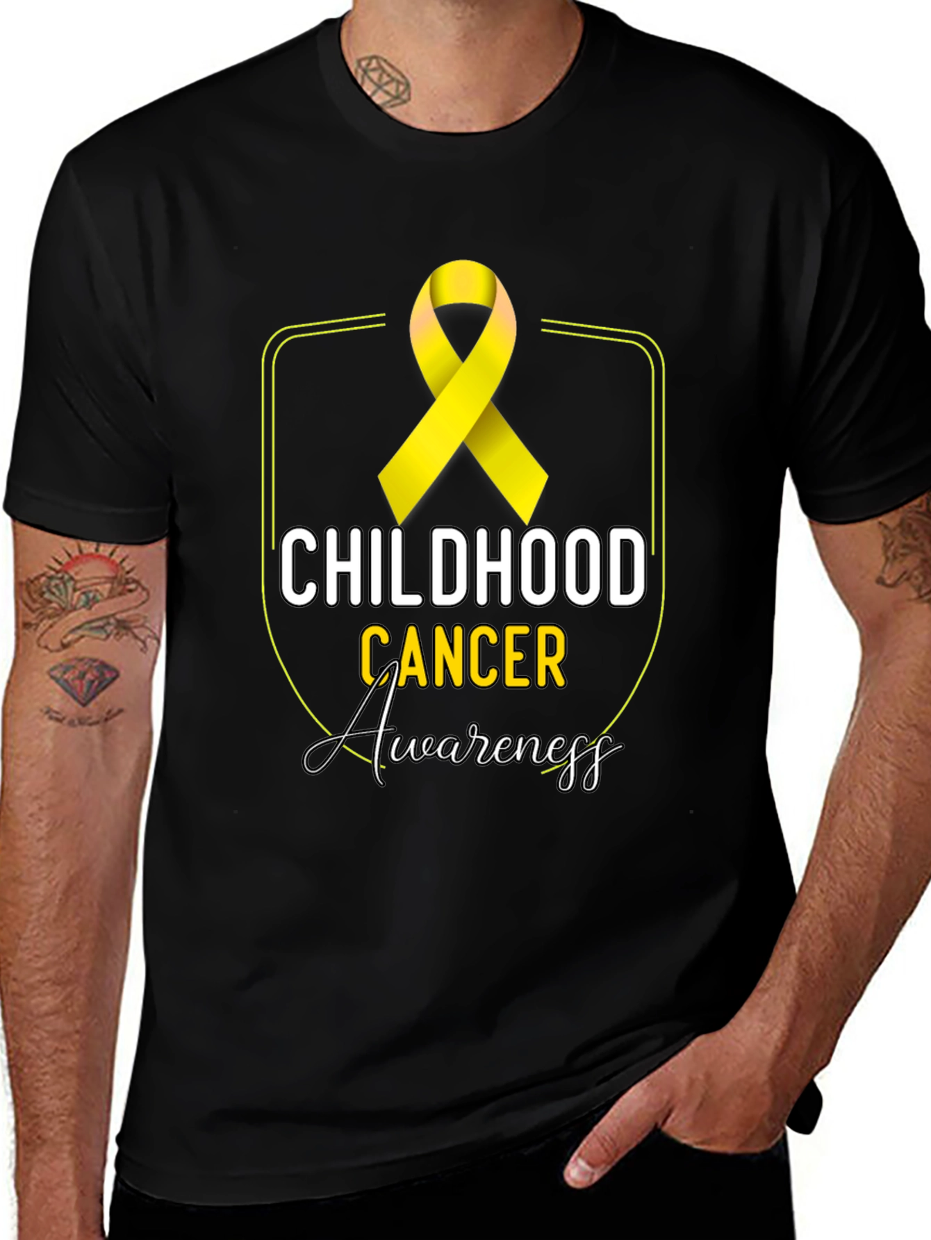 Childhood Cancer Awareness T-Shirt - Gold Ribbon