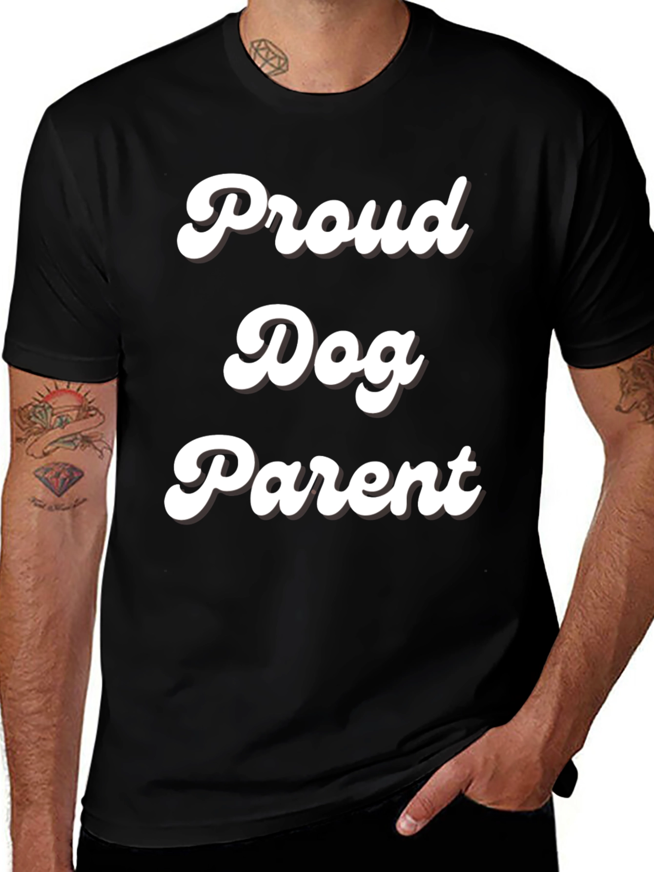 Variant 27 of Proud Dog Parent T-Shirt - Black Cotton Tee