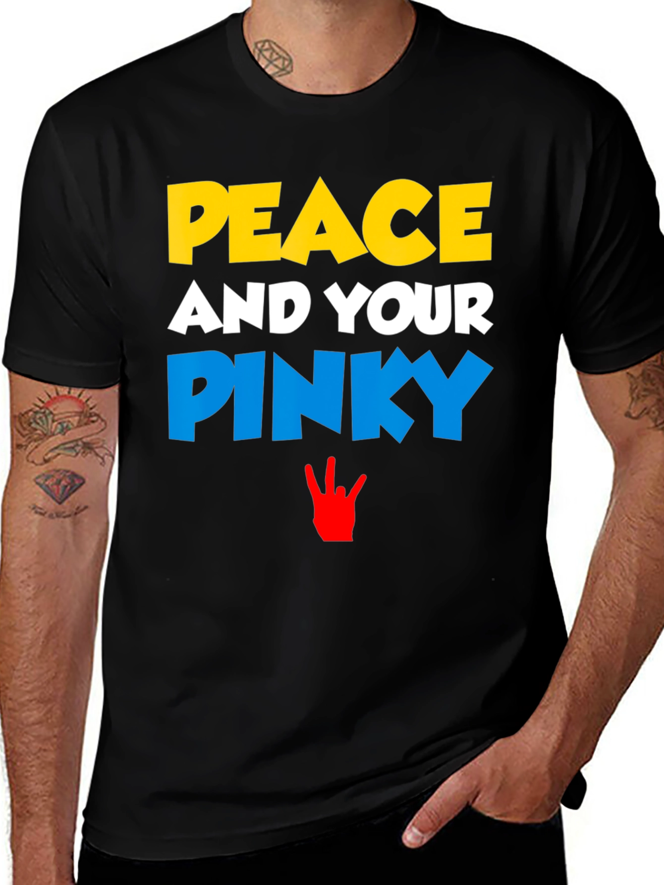 Variant 24 of Peace And Your Pinky Graphic T-Shirt - Casual Style