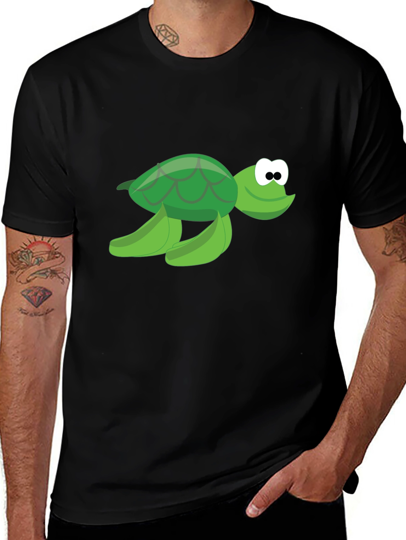 Cartoon Turtle Graphic Tee - Unisex