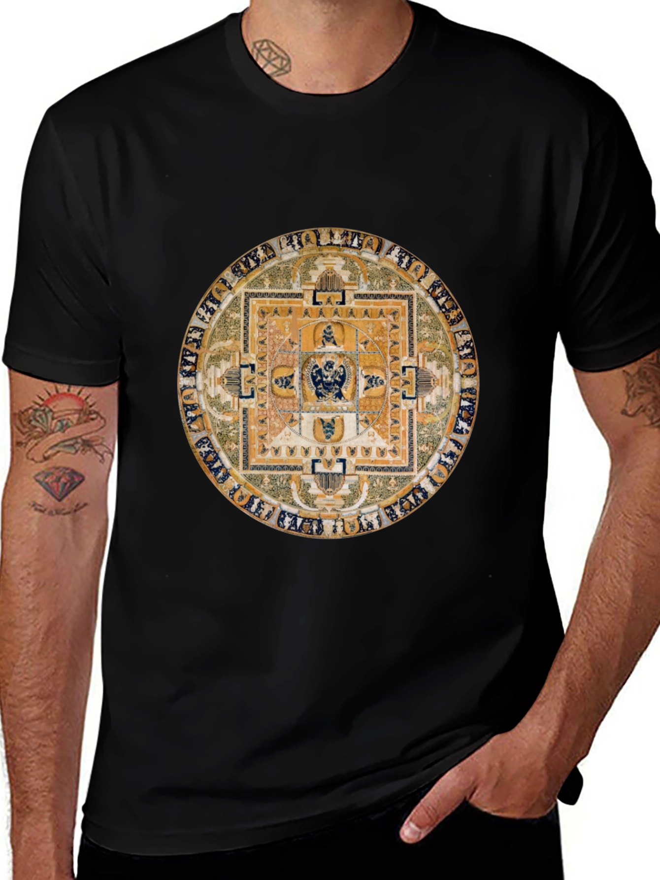 Variant 26 of Mandala Art Black T-Shirt
