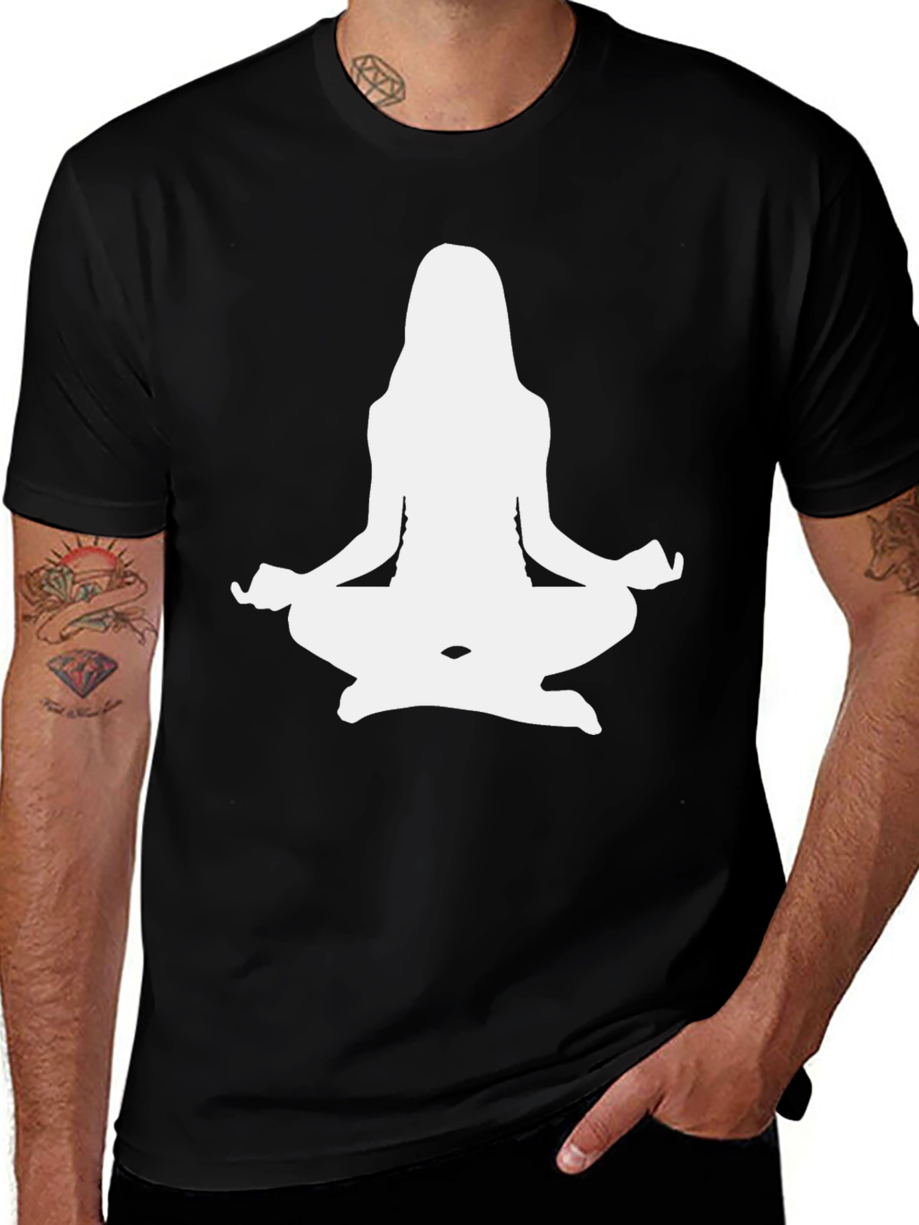 Variant 16 of Yoga Silhouette Black T-Shirt