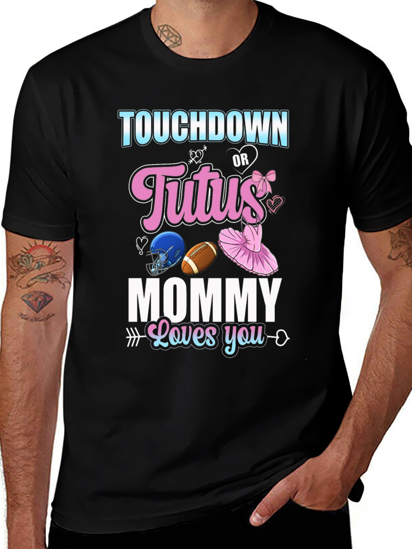Touchdown or Tutus Gender Reveal T-Shirt