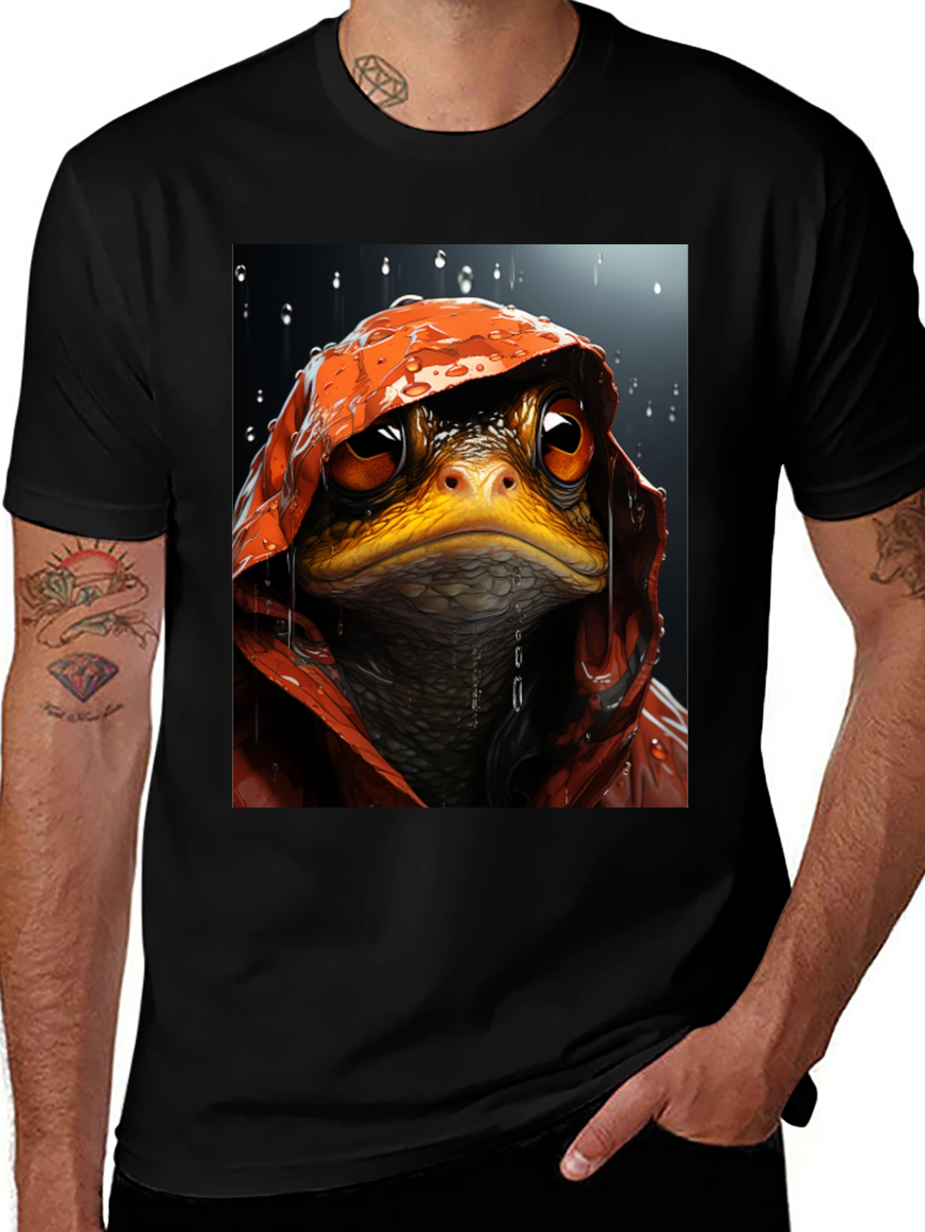 Variant 8 of Frog in Raincoat T-Shirt - Unique Graphic Tee
